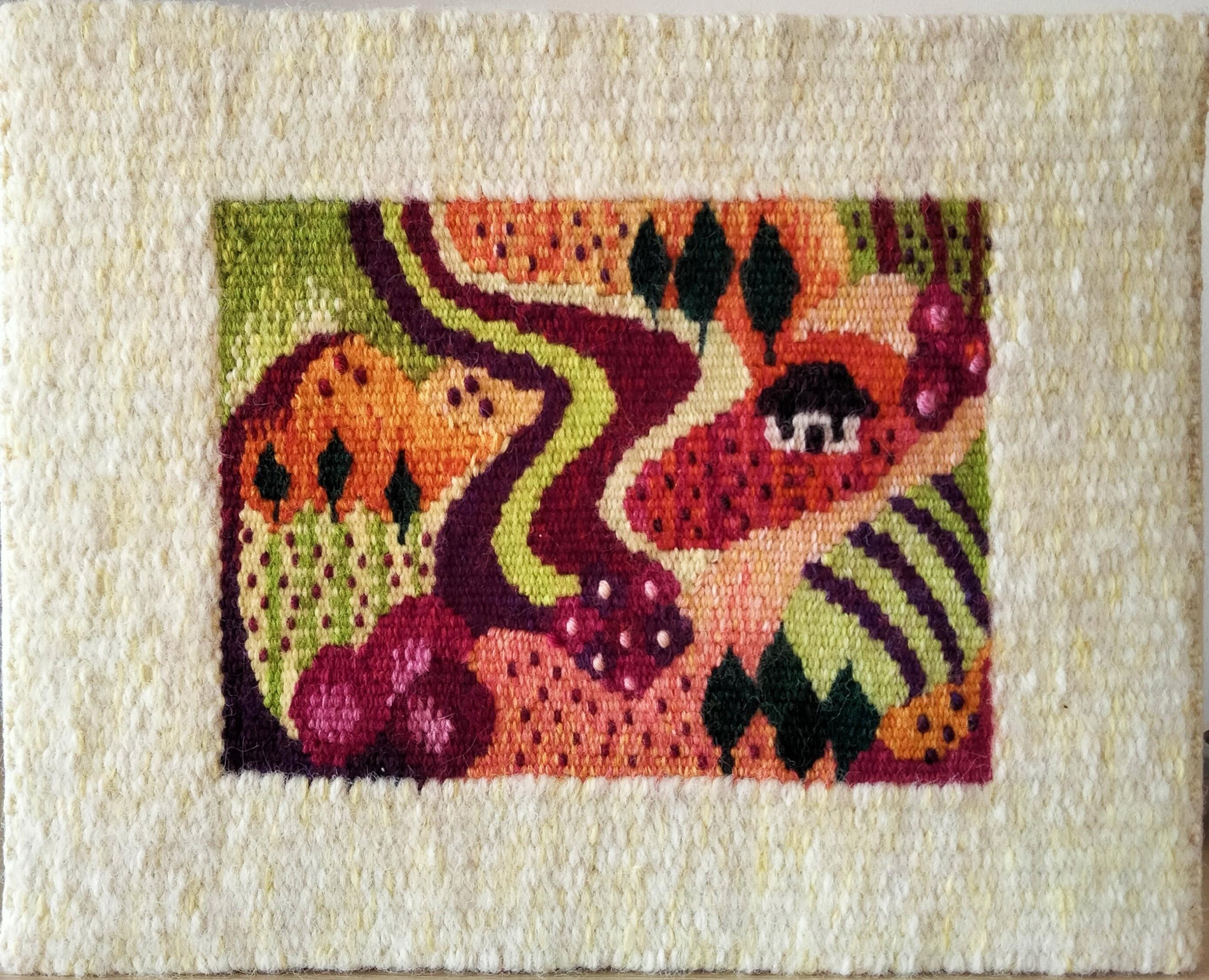 Reflections - 2, Wool, 26 x 21cm, Betty Wolf, $175