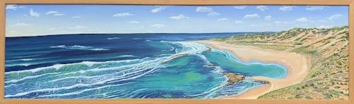  BROWNS BEACH   Acrylic on canvas on board  Brian O'Malley 133 x 40cm $2,500