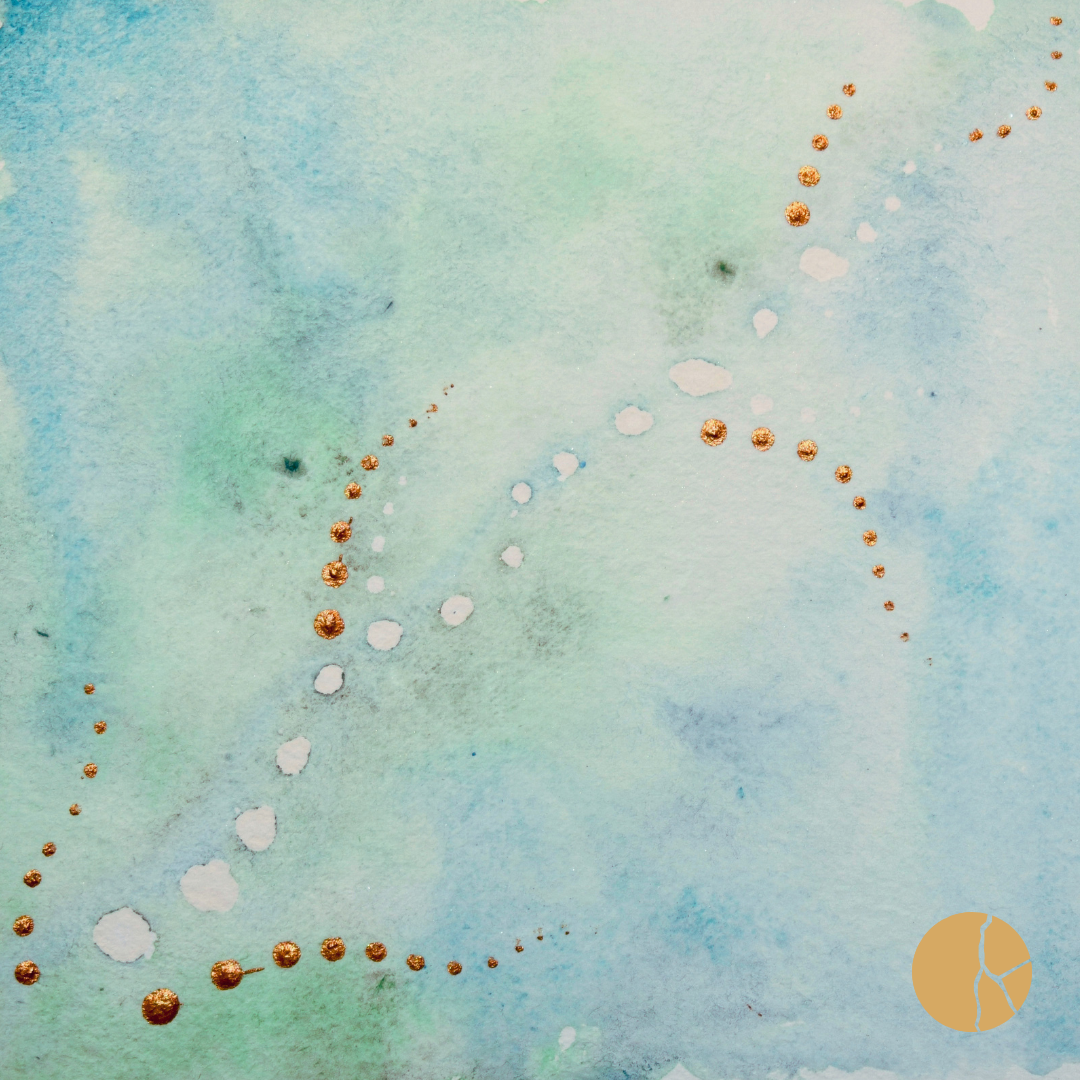  FOREST DREAMING      Watercolour, jade and  turquoise on cotton paper    26x26cm  Sarah Kintsugi  $150
