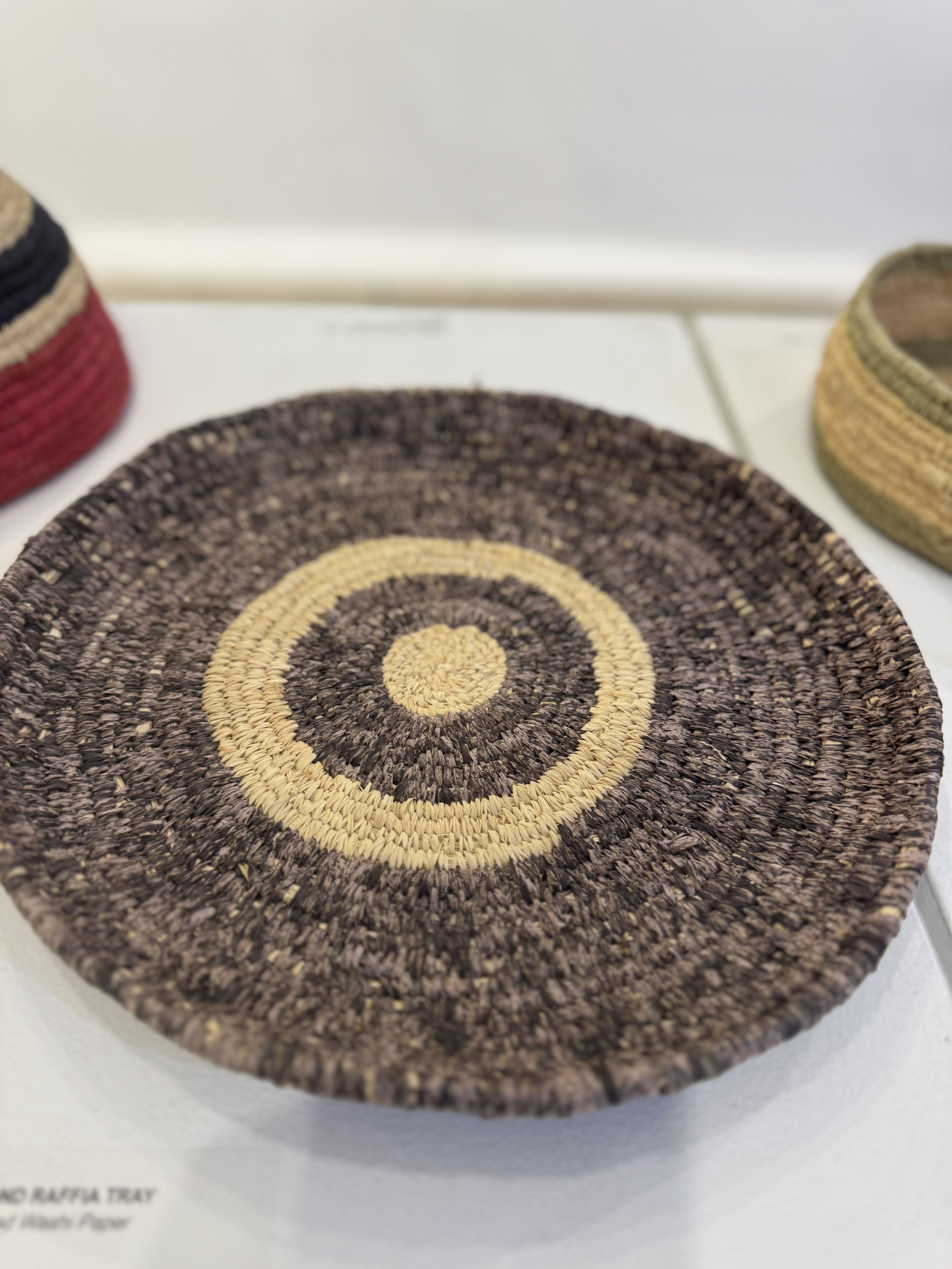 Washi Paper and Raffia Tray, Uncoated Raffia and Washi Paper, 30cm, Cathy Charnock, $160