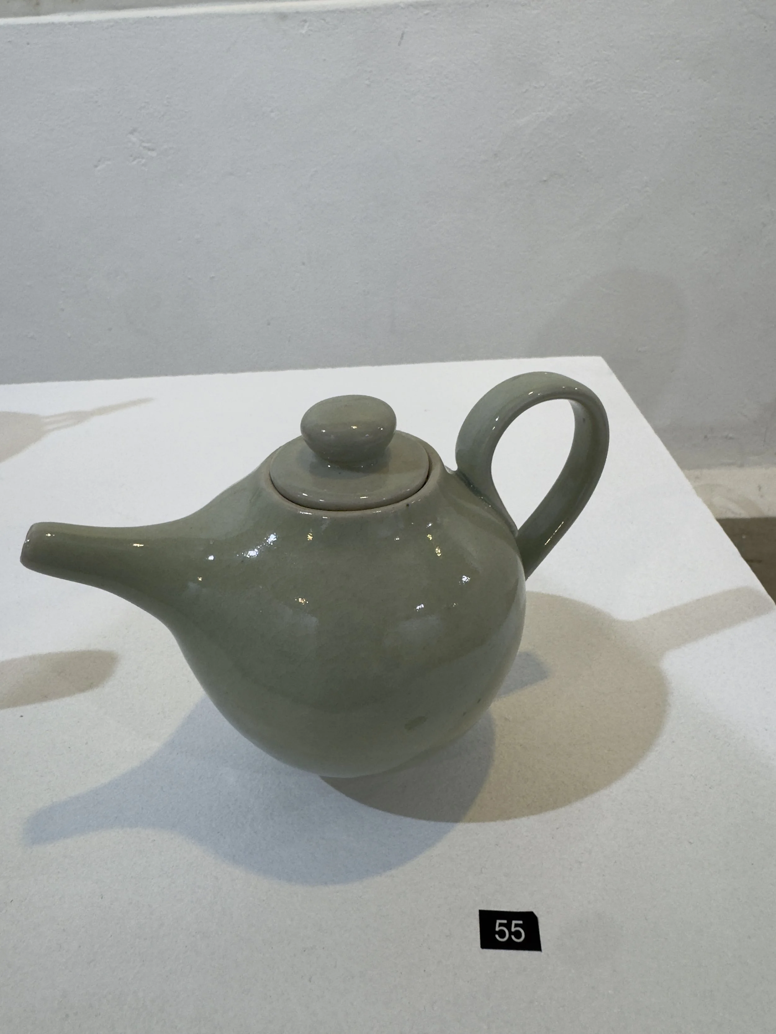  NO.55, PORCELAIN, GAS FIRED CELADON TEAPOT   Jan Twyerould   $200
