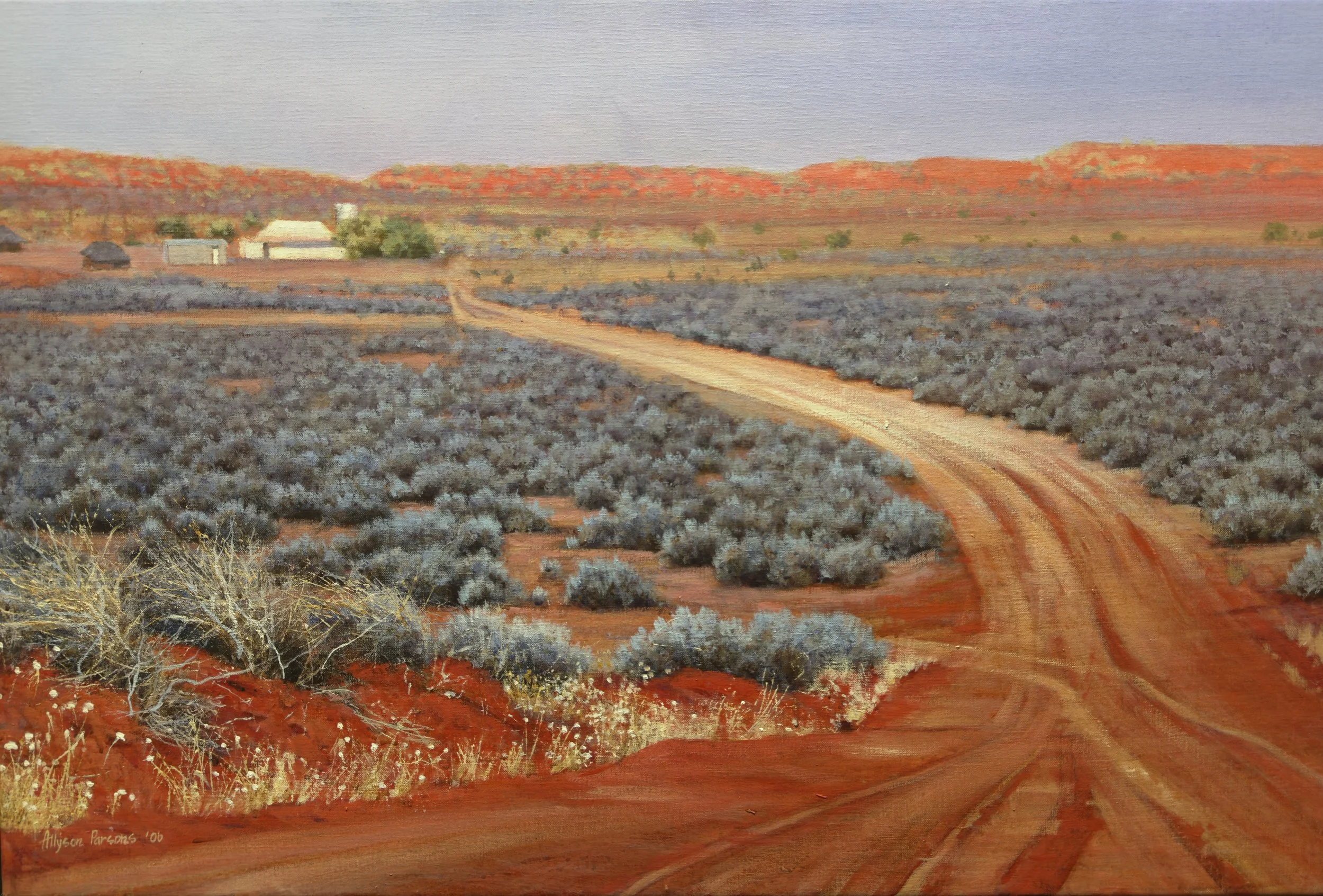 MOLLY'S PLACE, OLD ANDADO STN, NT, Acrylic on linen, 56 x 85cm, Allyson Parsons, $4,000