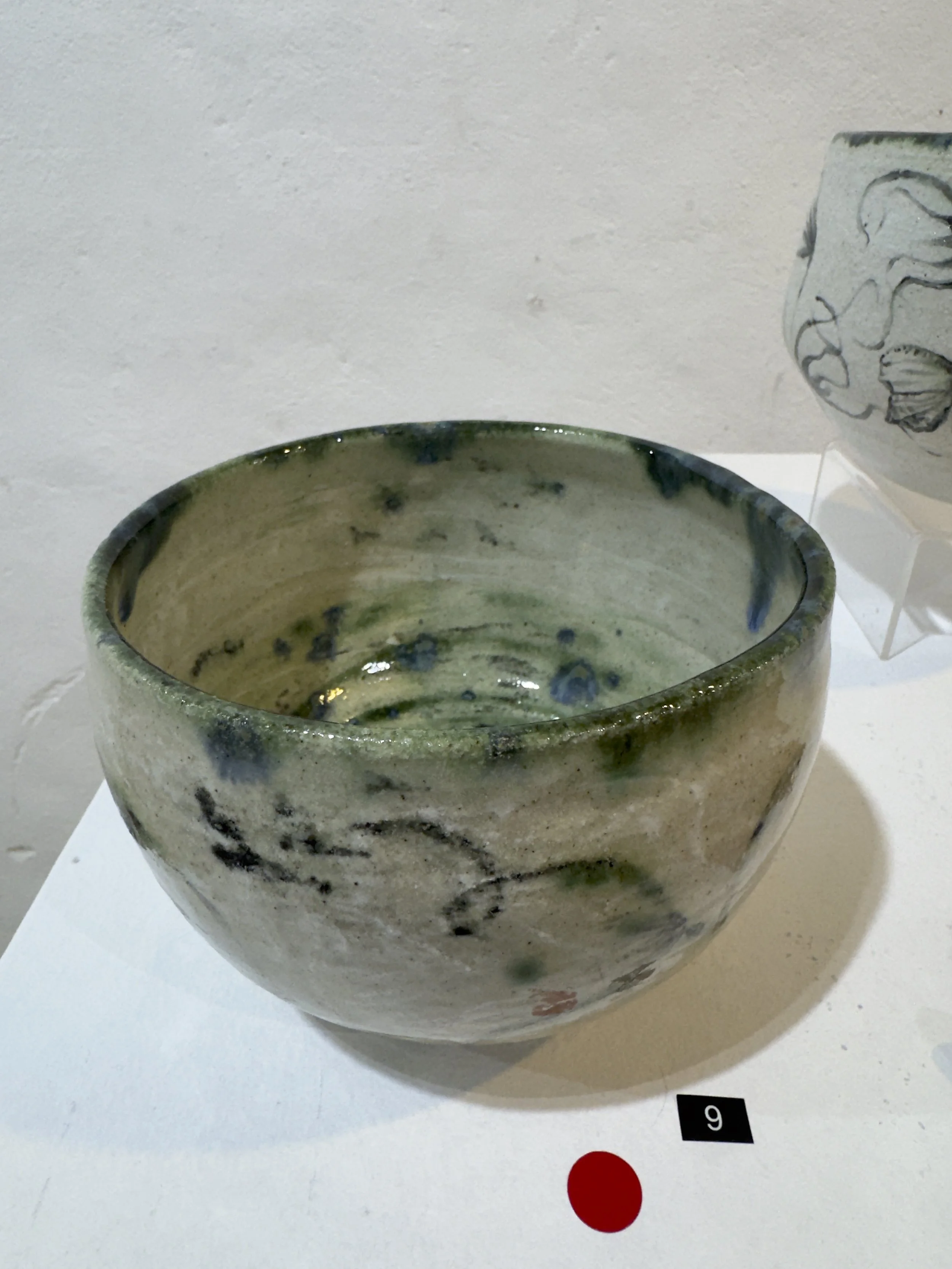  NO.9, RAKU CLAY GREEN & WHITE BOWL   Vanessa Daughtry   $65  SOLD 