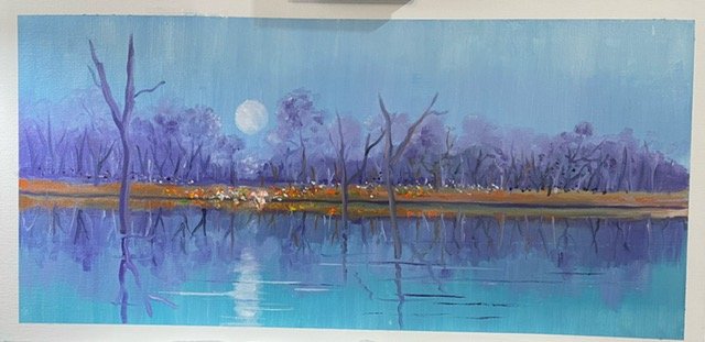 Moon on The Murray, 76 x 38cm, Mary Margetts