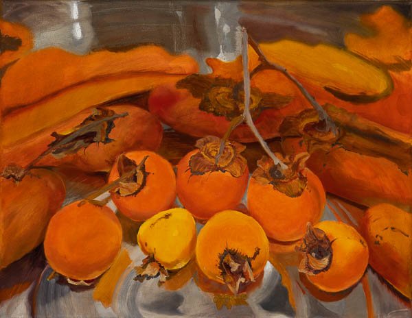 Reflections in Cadmium, Oil on Linen, 35 x 45cm, Caroline Johnson, $500