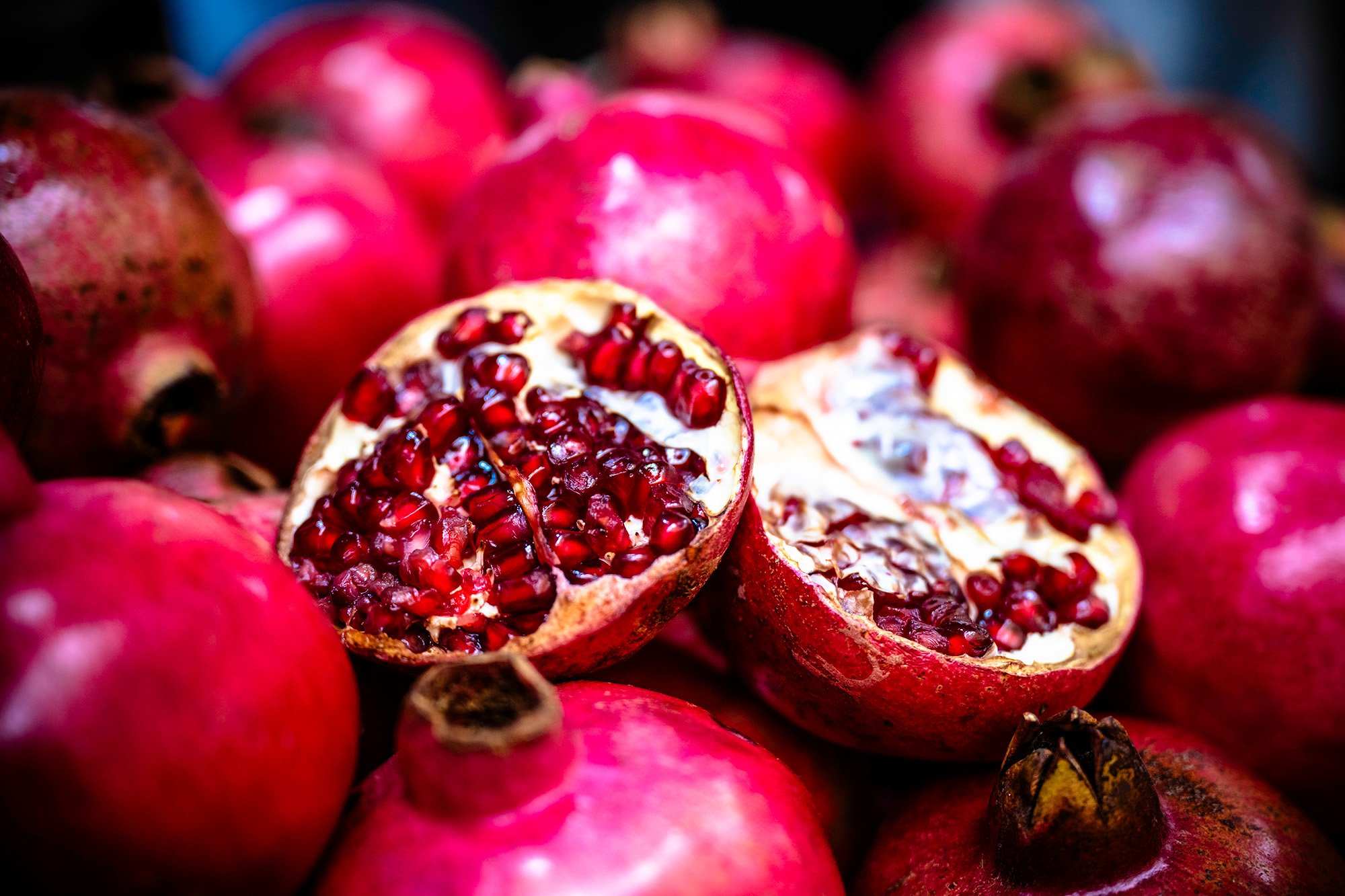 POMEGRANATES (Ramallah Market) Pigment print on cotton rag 60 x 90cm Steve Trutwin Framed $950 Unframed $750