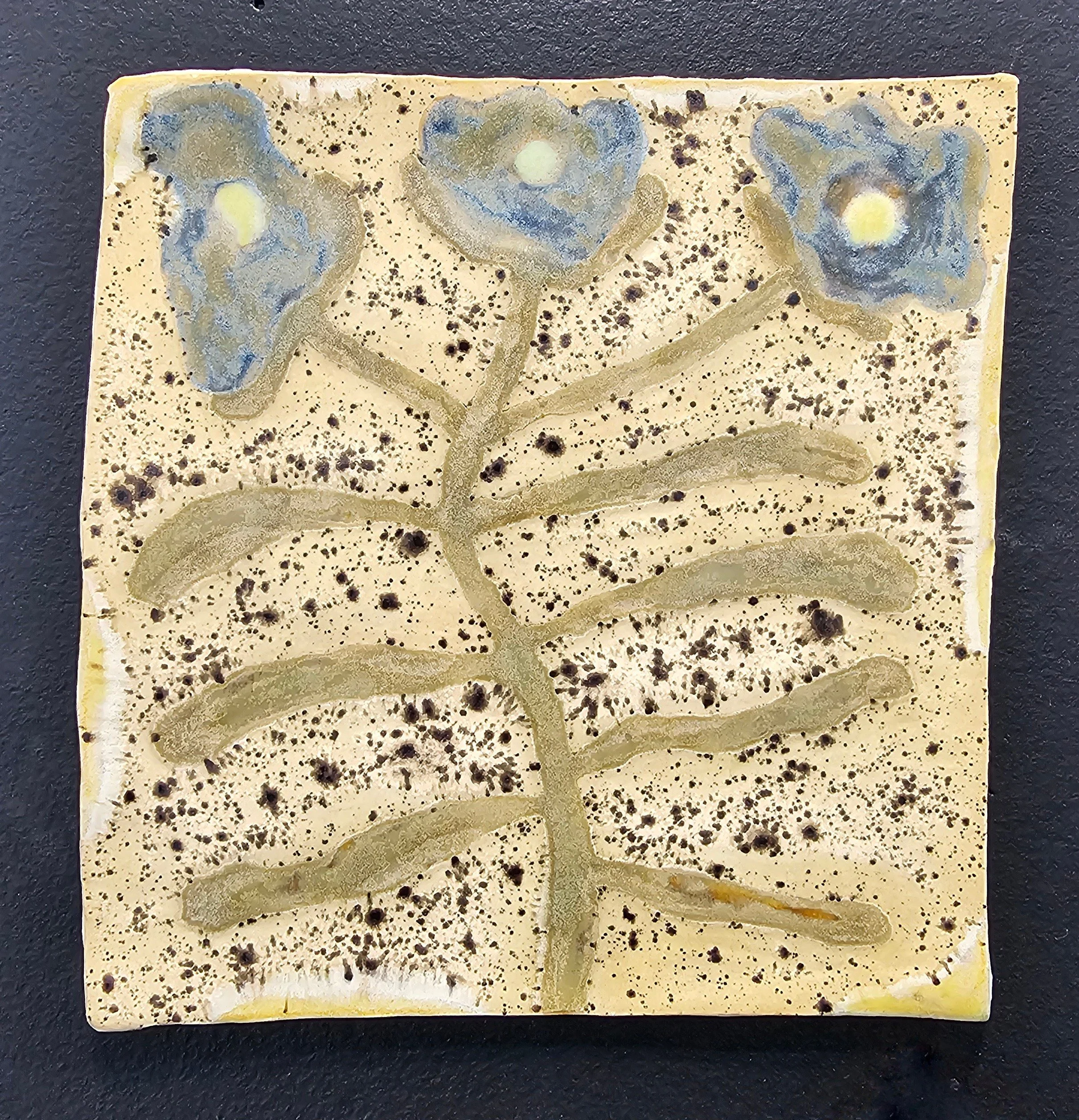  NO.13 THREE BLUE FLOWERS WALL TILE   $90 