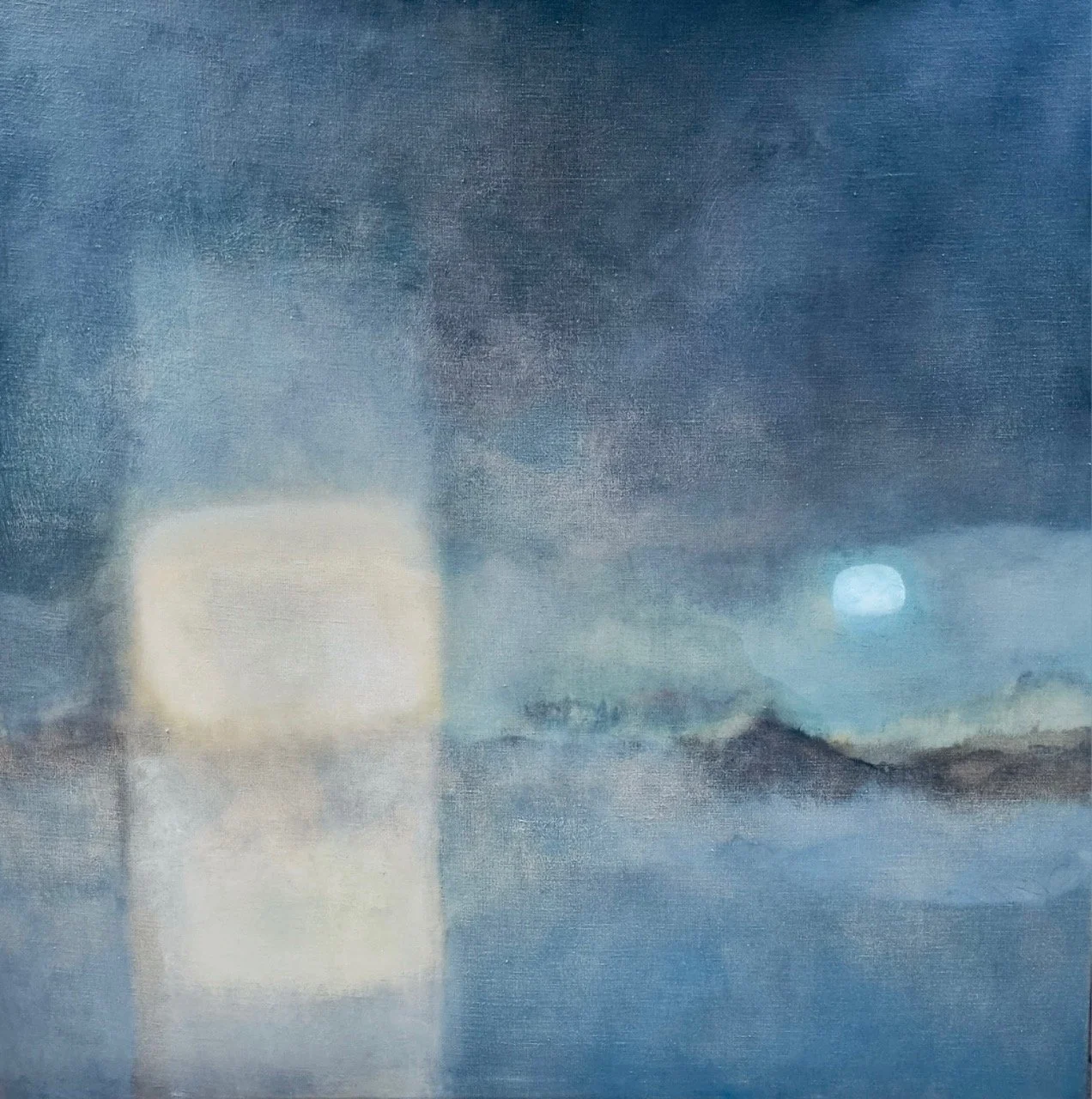 WATERSHED    Oil on Belgian linen   130x130cm  Belinda Herford  $8000