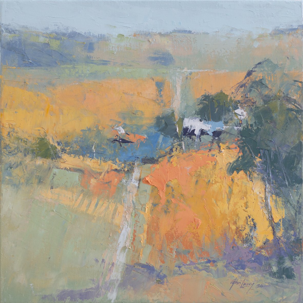  AUTUMN EXPRESSION   Oil on canvas  John Lacey 30 x 30cm $950