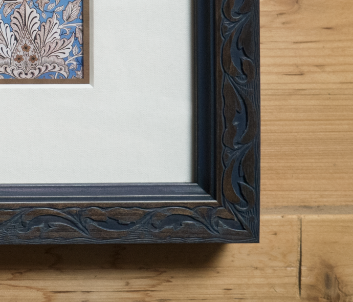 Morris – Indigo on Dark Embossed Honeysuckle