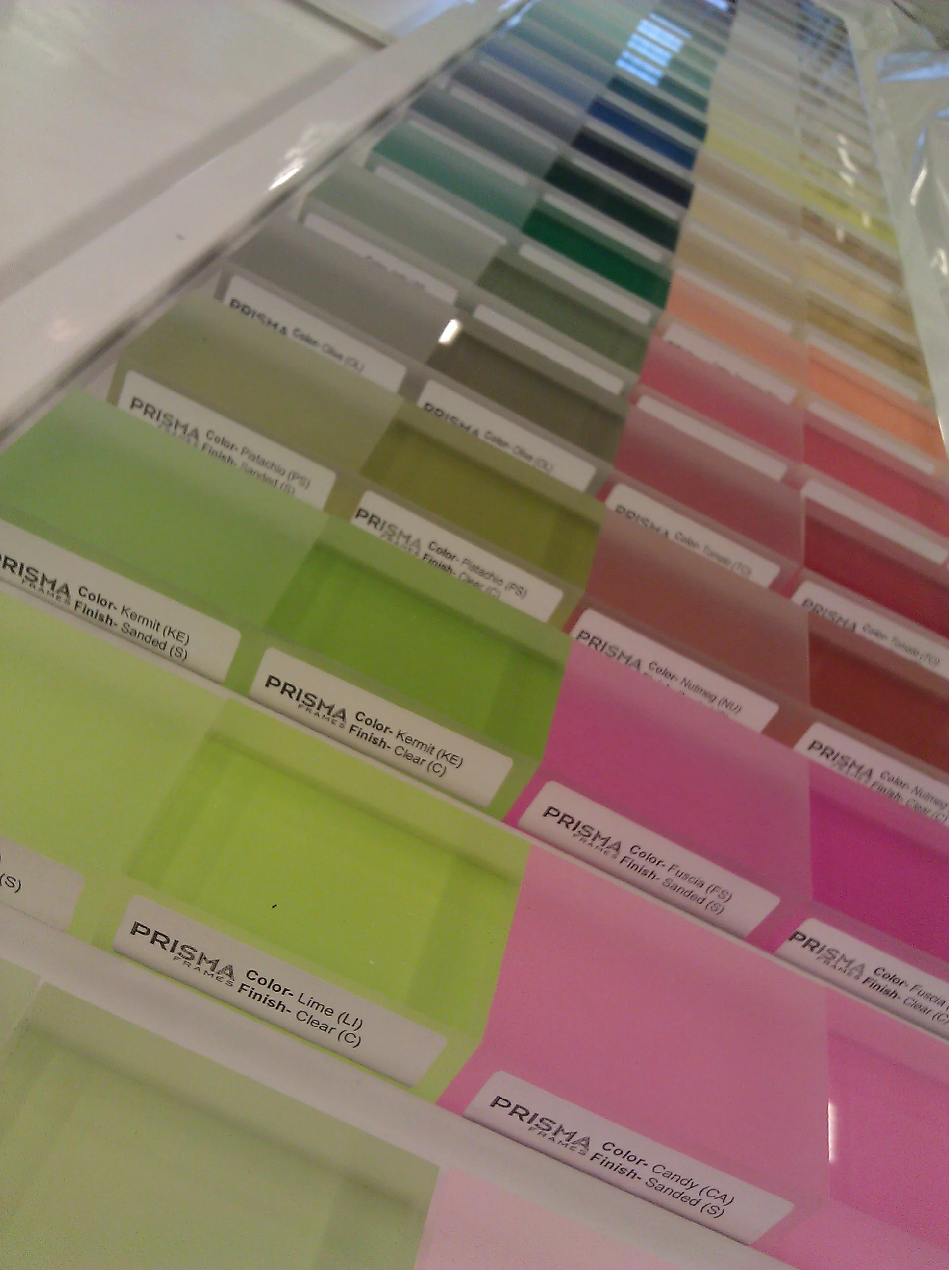 Prisma Color Chips on Presentation Board