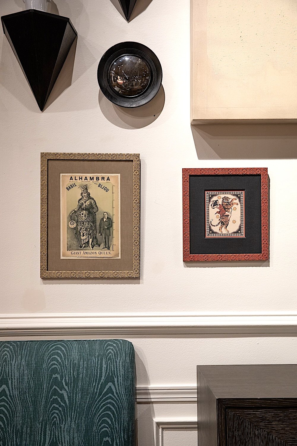 Two framed pieces from Bella's Alhambra line.