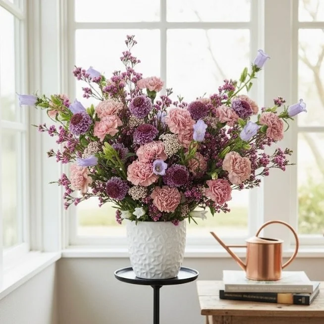 Brightening someone’s day with a get well arrangement.