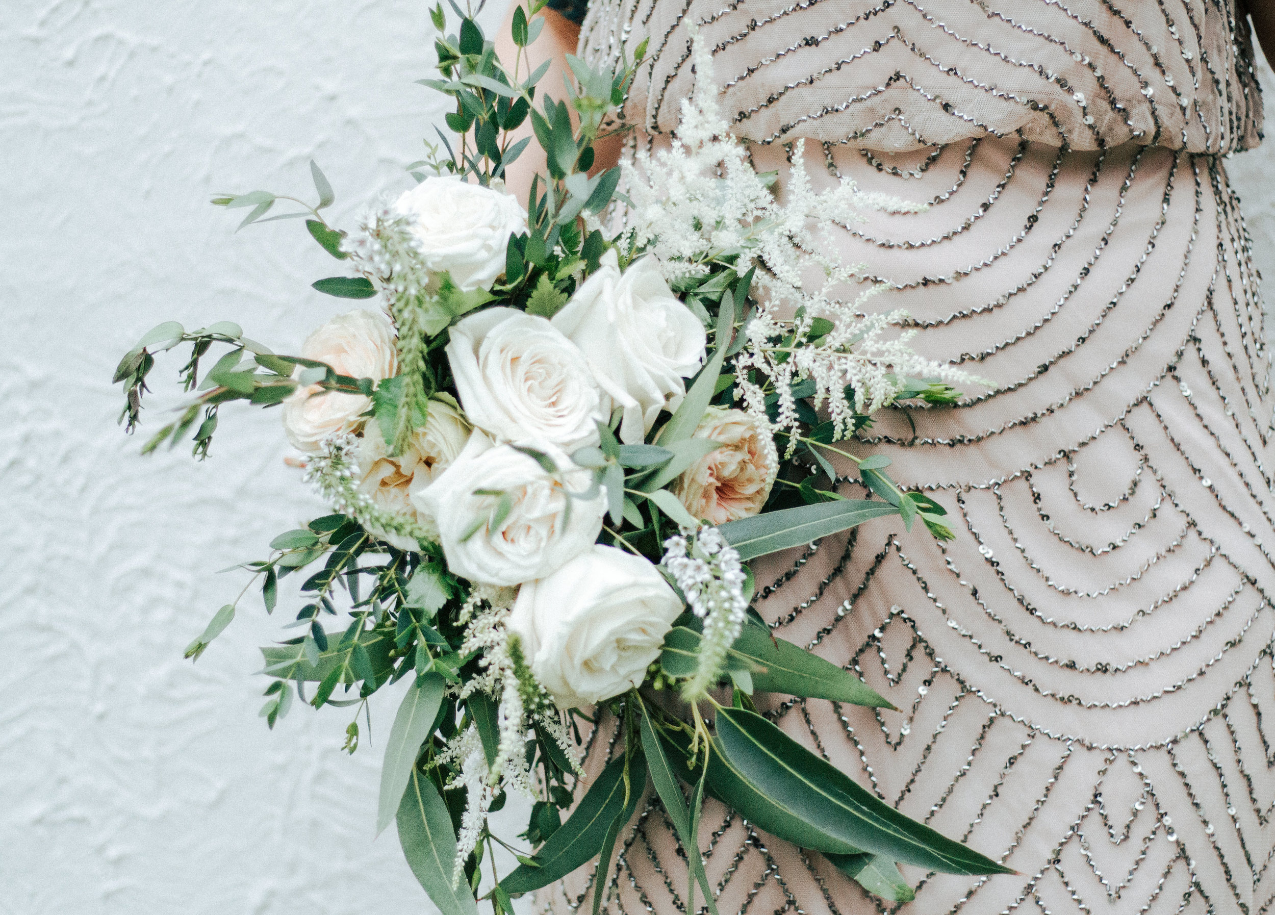 Love & Luster Floral Design Blush Garden Roses, Astilbe, Eucalyptus