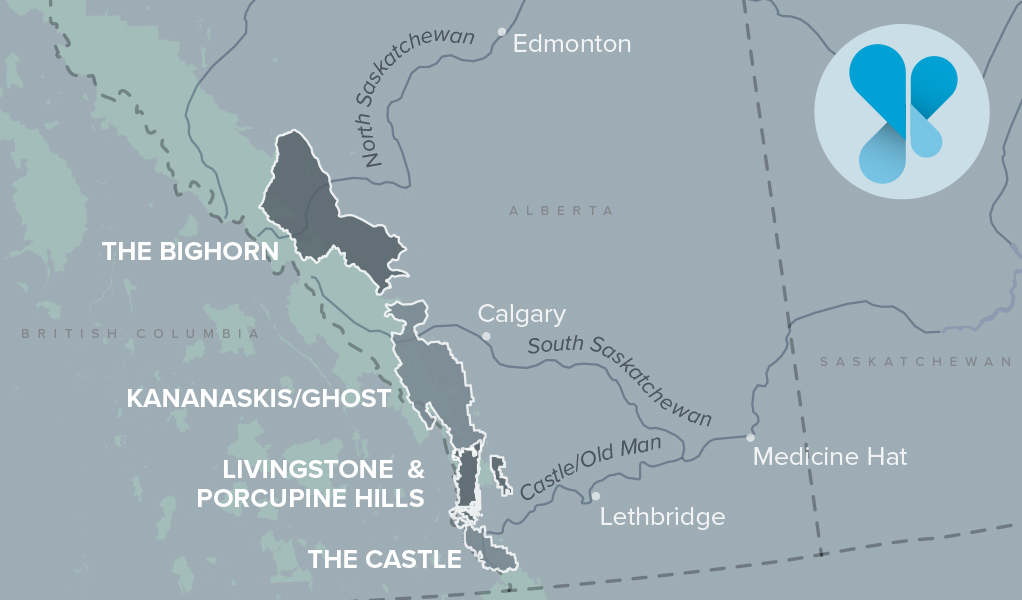 This map shows our four major project areas, and their primary river connections to major cities.