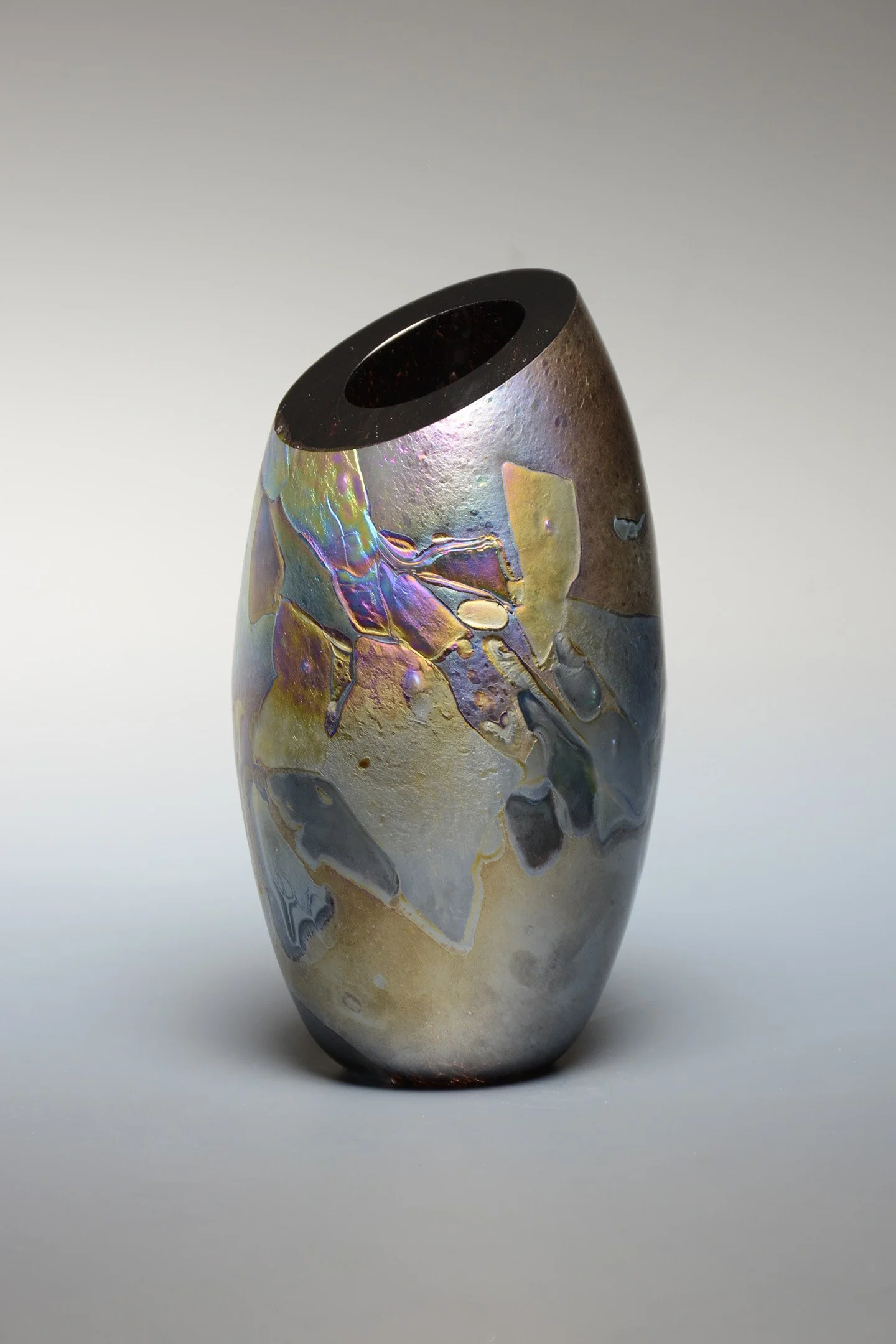 Smoky Beveled Vase