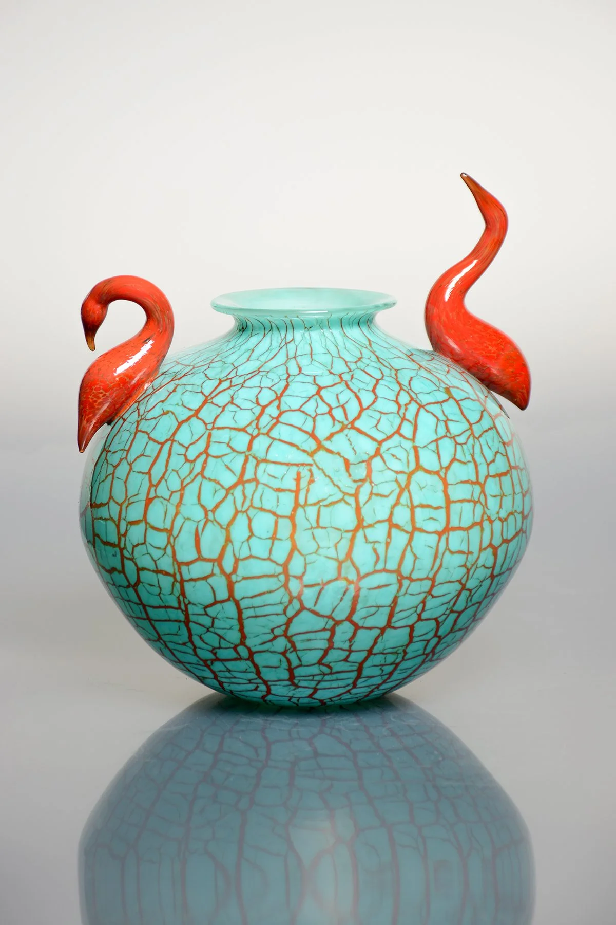 Scarlet Ibis on Blue