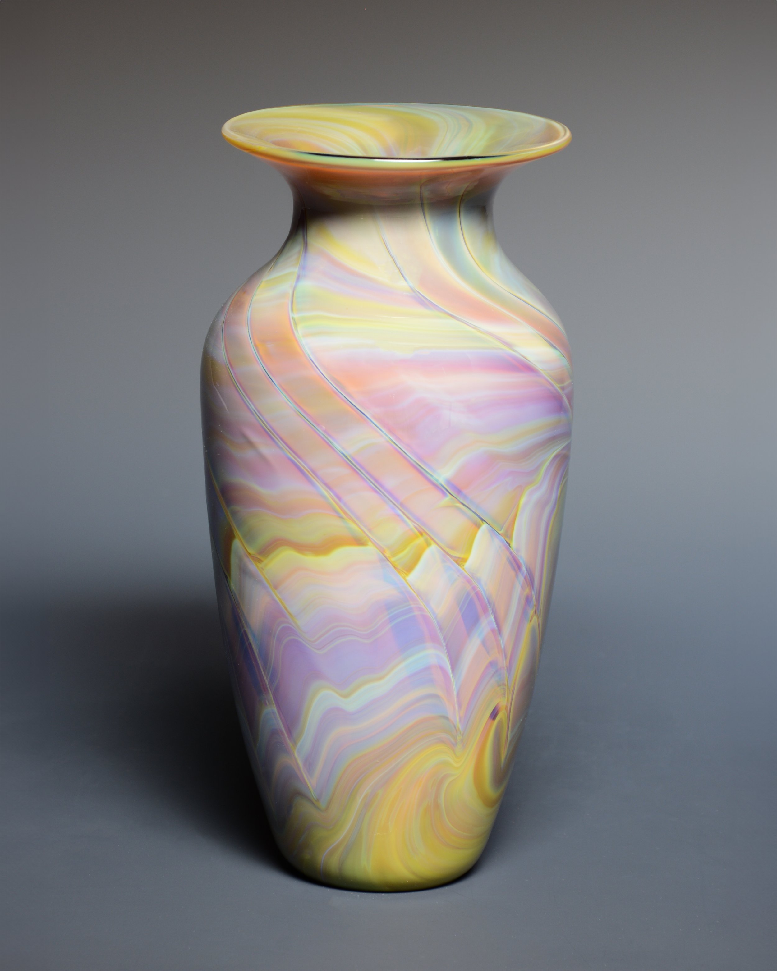 Tall Chalcedony Amphora Vase