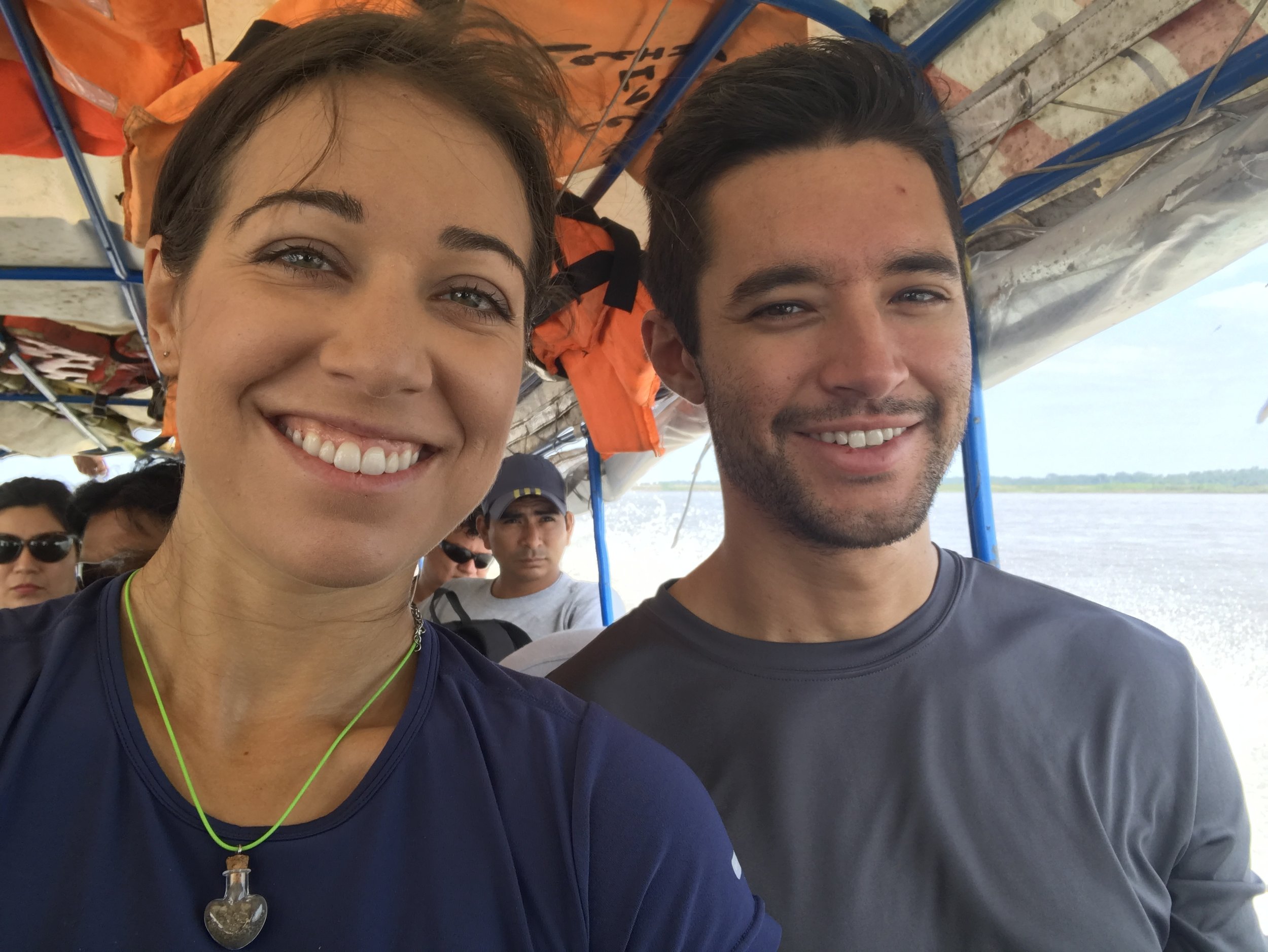 Our first boat ride on the Amazon River.