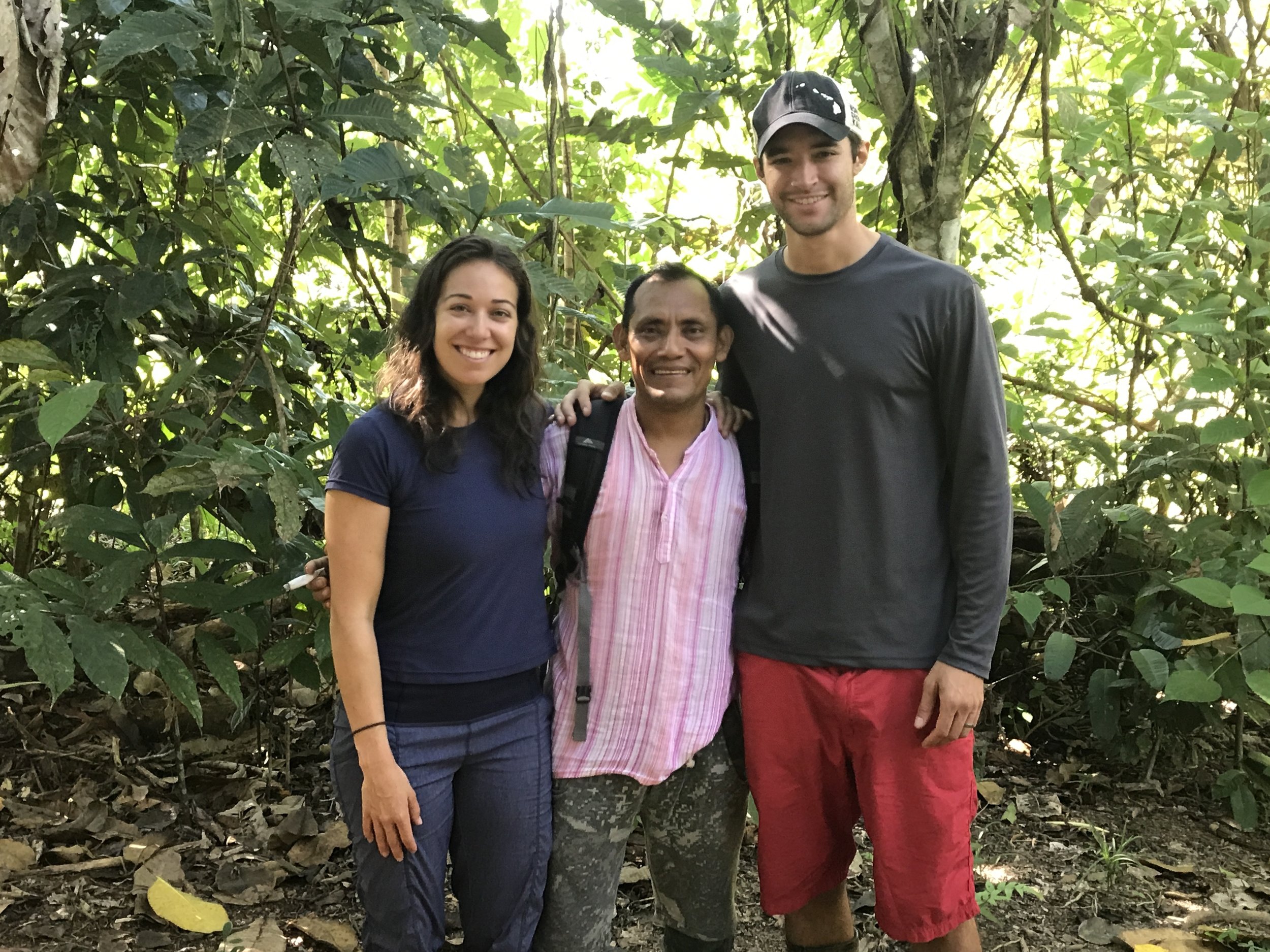 Us with our shaman Juan after planting the Ayahuasca vines.
