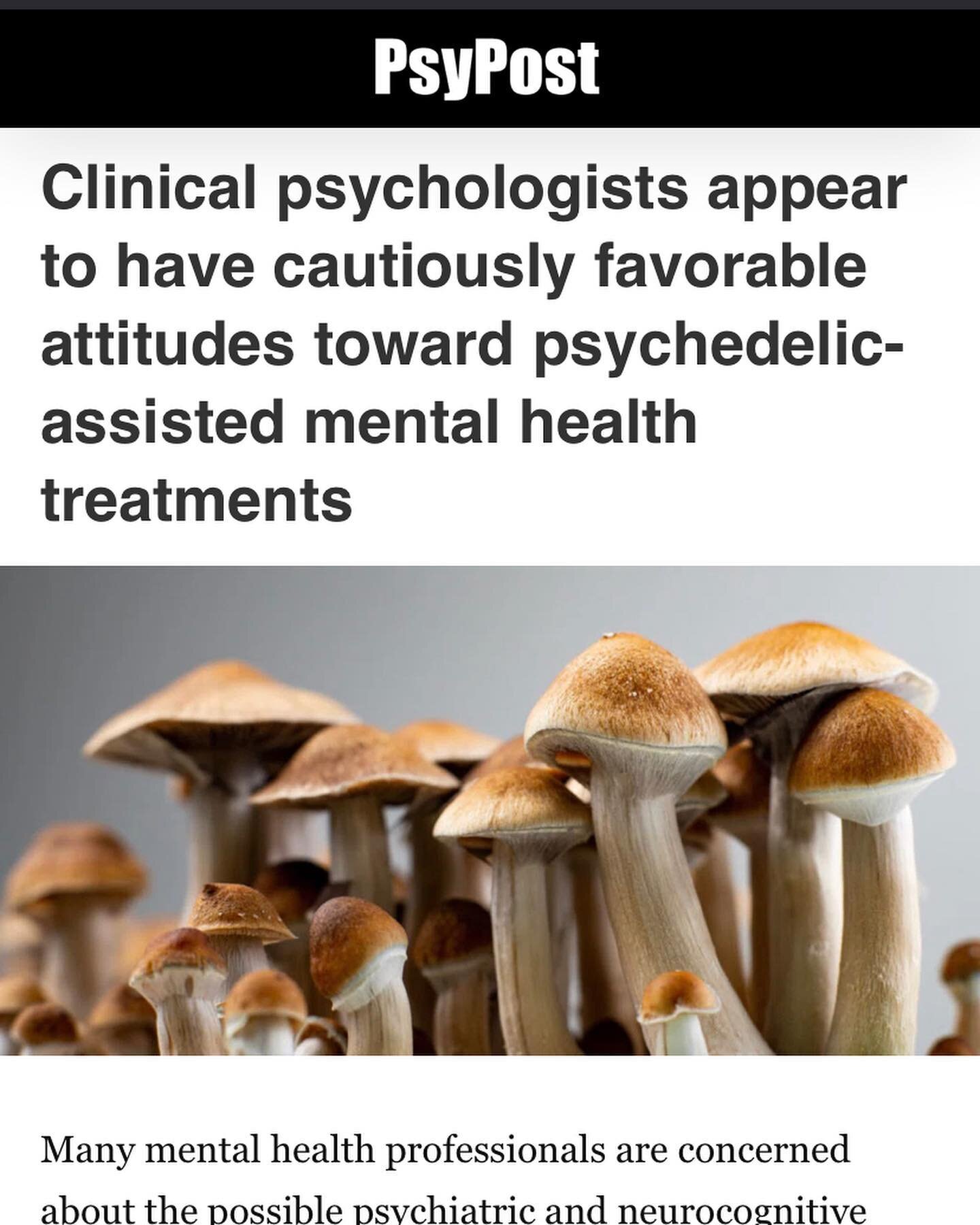 New article in PsyPost about our article on psychologists&rsquo; attitudes toward psychedelic therapy 🍄

&ldquo;Many mental health professionals are concerned about the possible psychiatric and neurocognitive risks associated with using psychedelic 