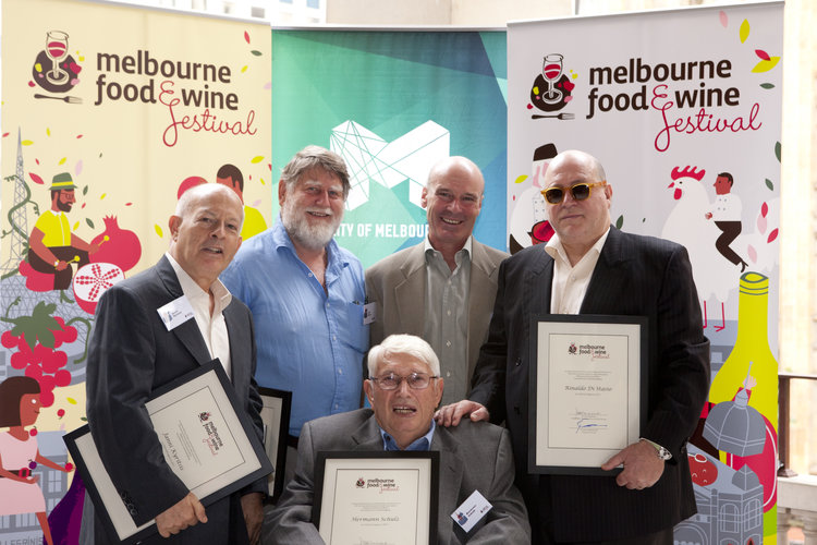 Hermann receiving a 'Melbourne Food and Wine Festival Legend' award