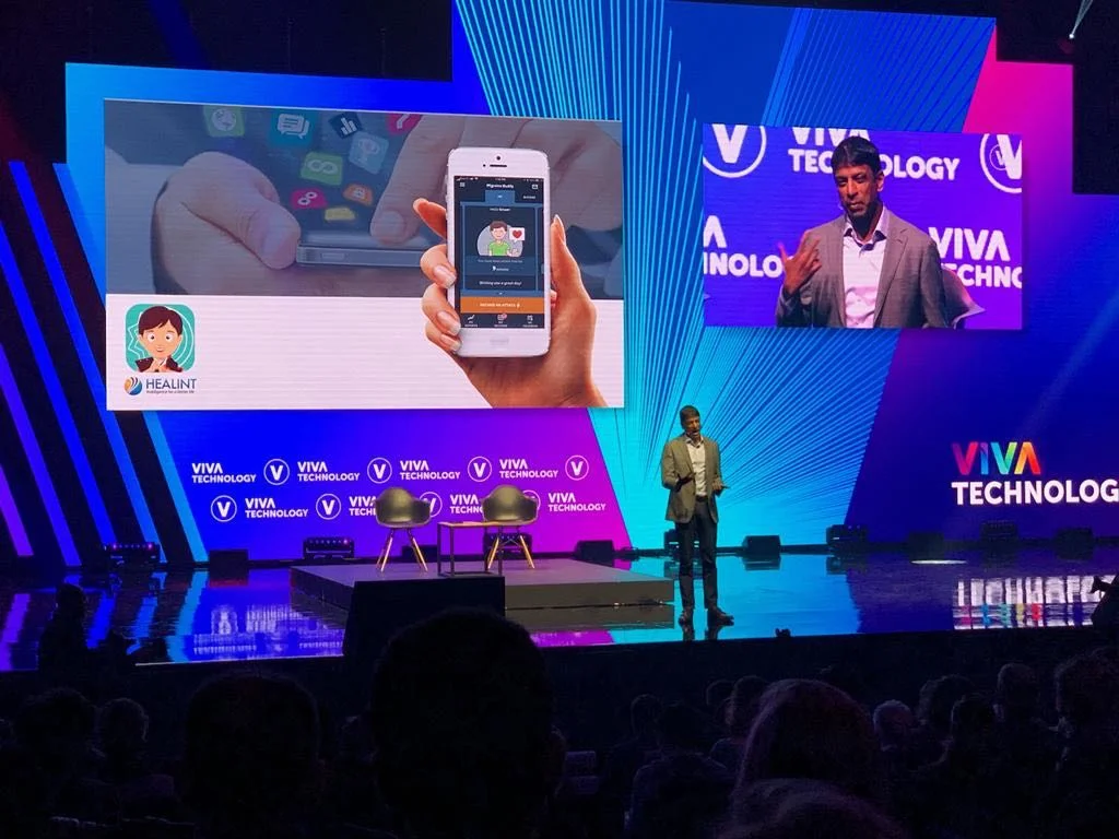 We were very proud to see Vas Narasimhan, CEO of our other partner, Novartis, introducing Healint on the main stage of the event, as « an amazing intuitive solution that empowers individuals to manage their chronic pain conditions ».