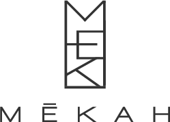 Logo with the word 'MEKAH' and a stylized emblem above it