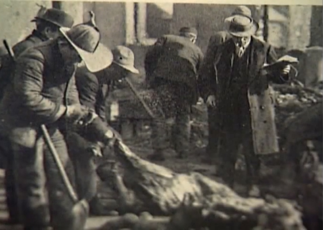 Workers attempt to remove and identify bodies after the Boyertown theater fire.
