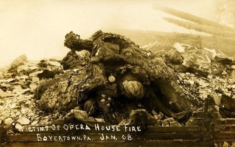 An enhanced version of the photo above: “Victims of Opera House fire Boyertown PA Jan, 08”.