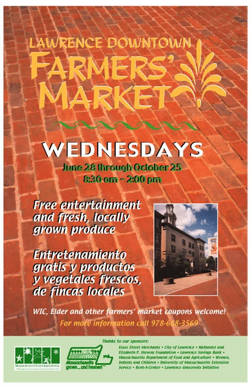 Farmers’ Market street poster Lawrence MA