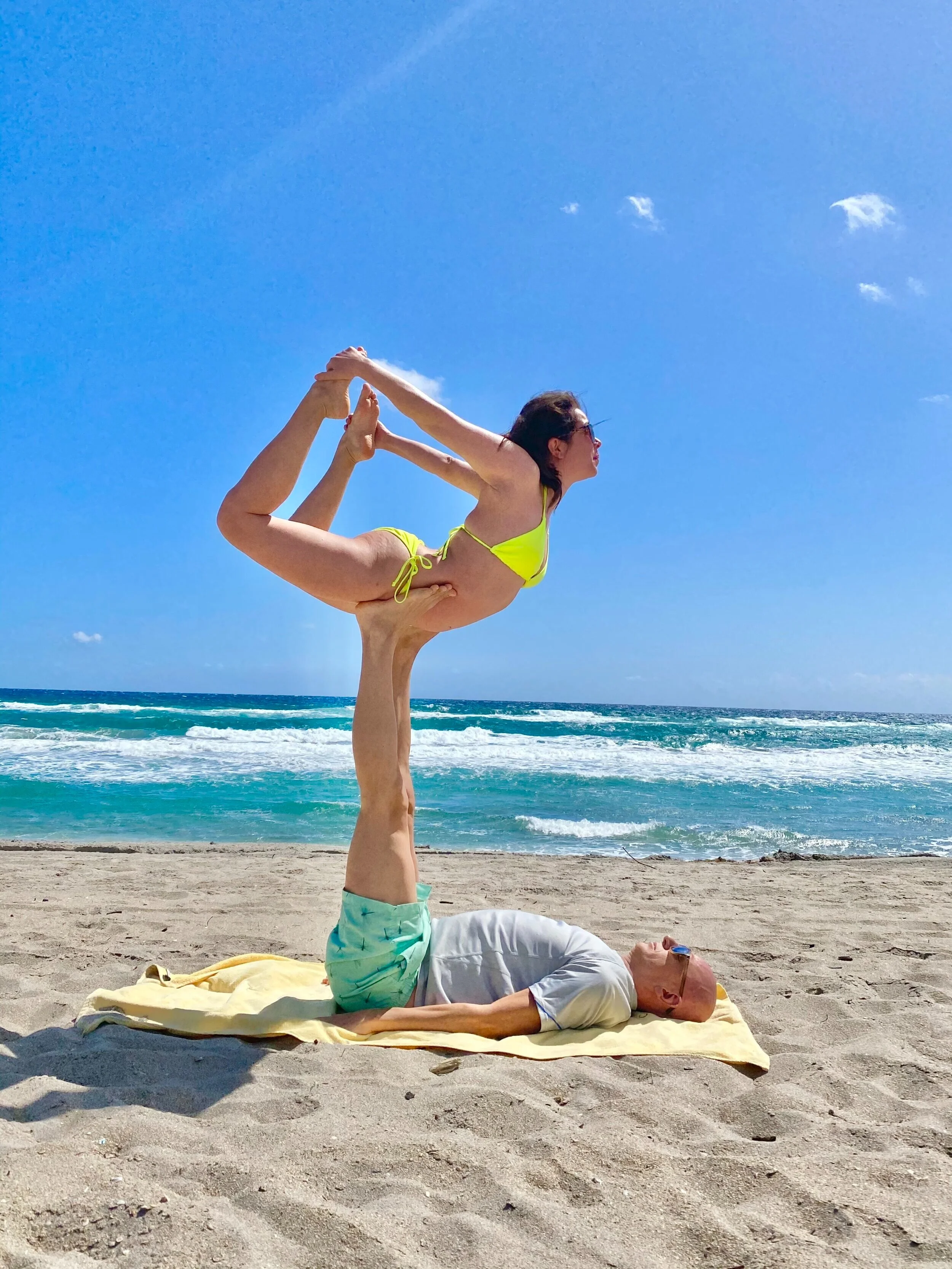 Dr. Scott and Ren on Acro Yoga