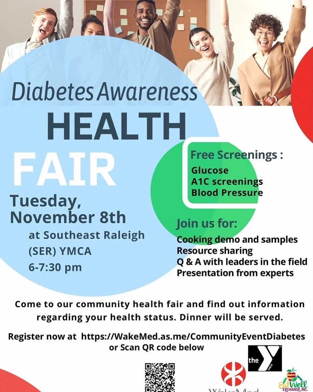 Come out the southeast Raleigh YMCA tomorrow for free screenings and information!