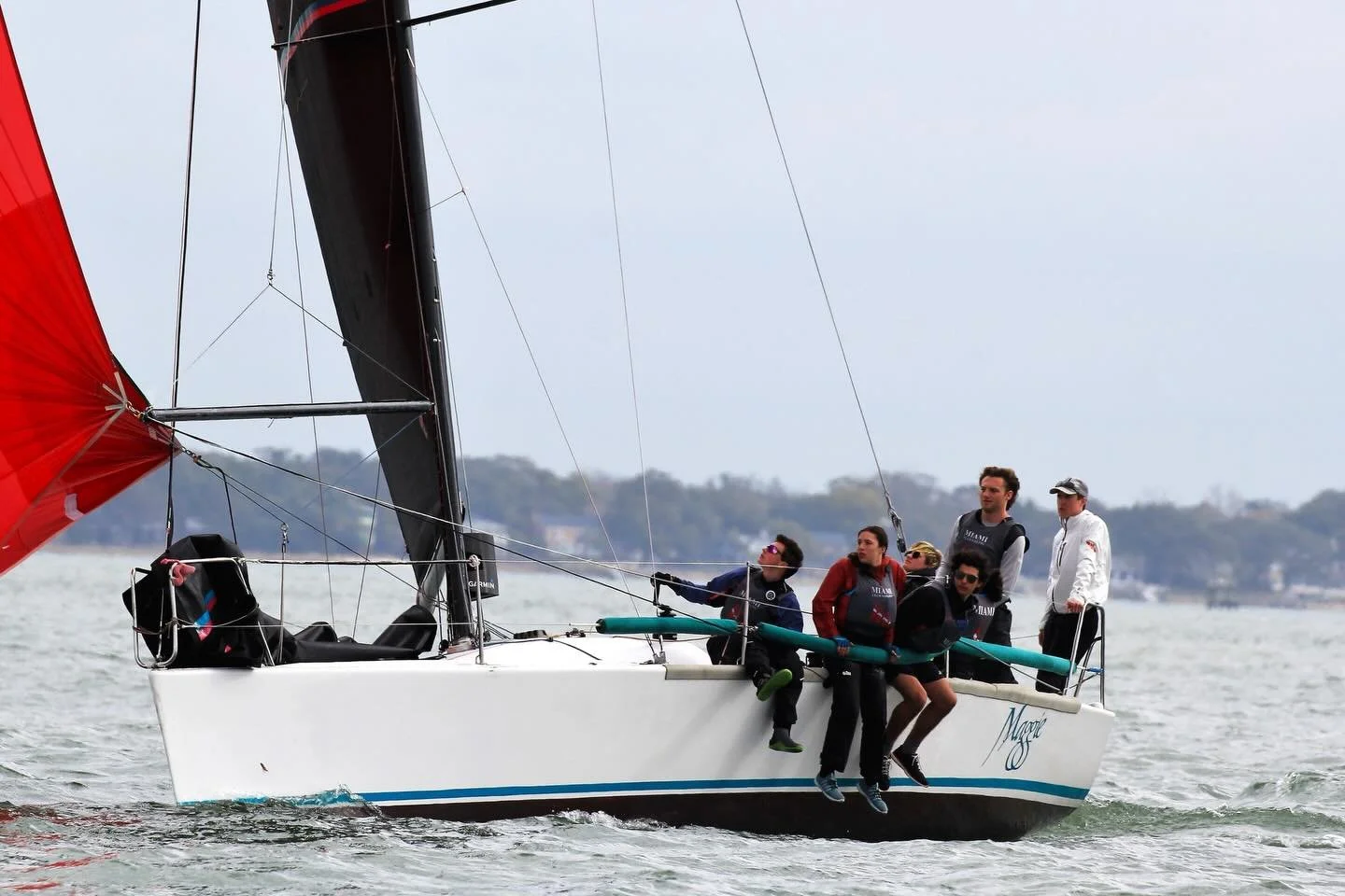 This past weekend, our Keelboat Team competed in the Southern Collegiate Offshore Regatta in Charleston, SC. They raced on the Mumm 30 &ldquo;Maggie&rdquo; in the Sport Boat B fleet and placed 1st🏆! Thank you so much to @lucahynnek for letting us sa