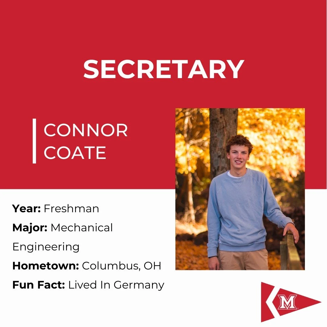 Last Up, Is our Secretary. CONNOR COATE!!!!