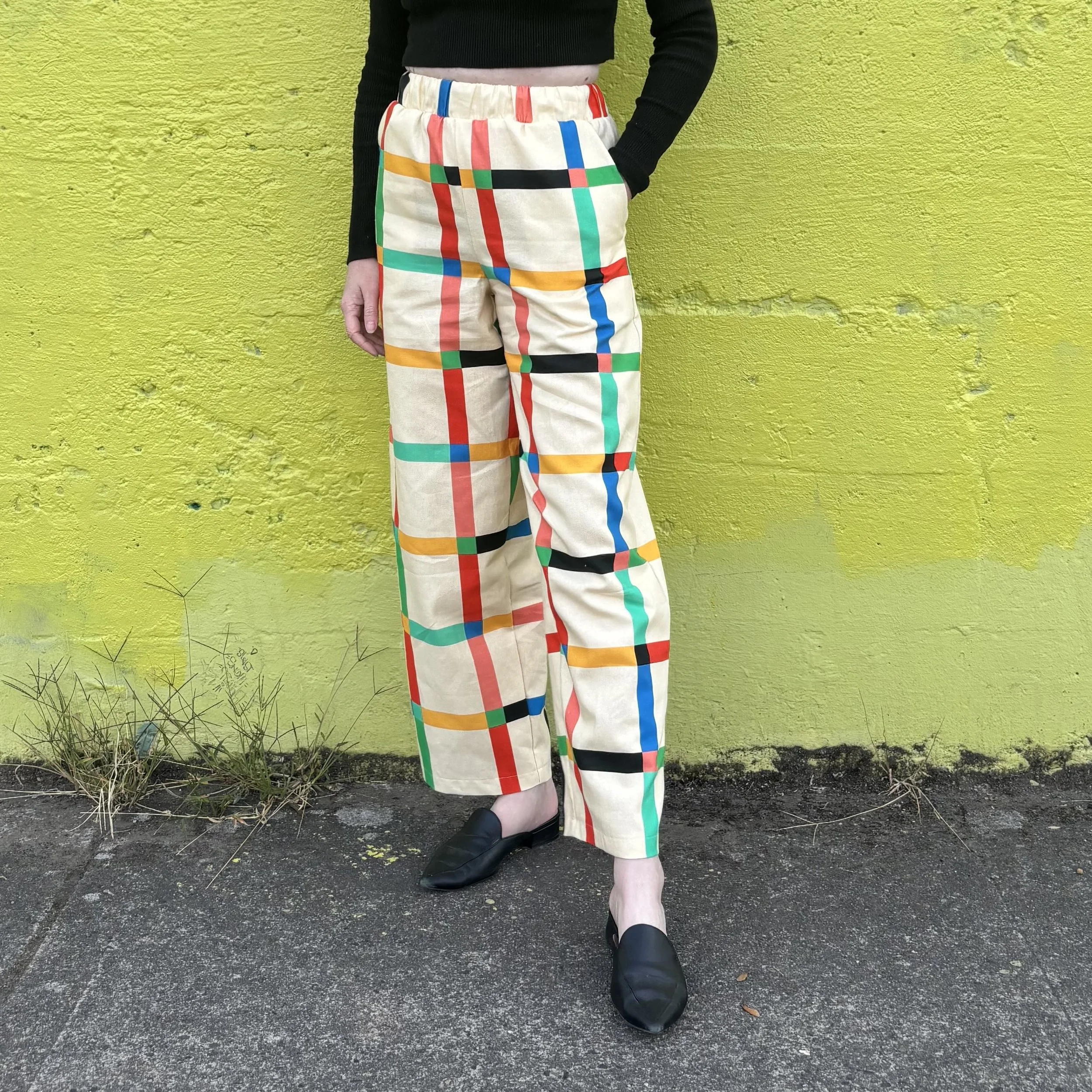 Stevie Pants - Windowpane Cream