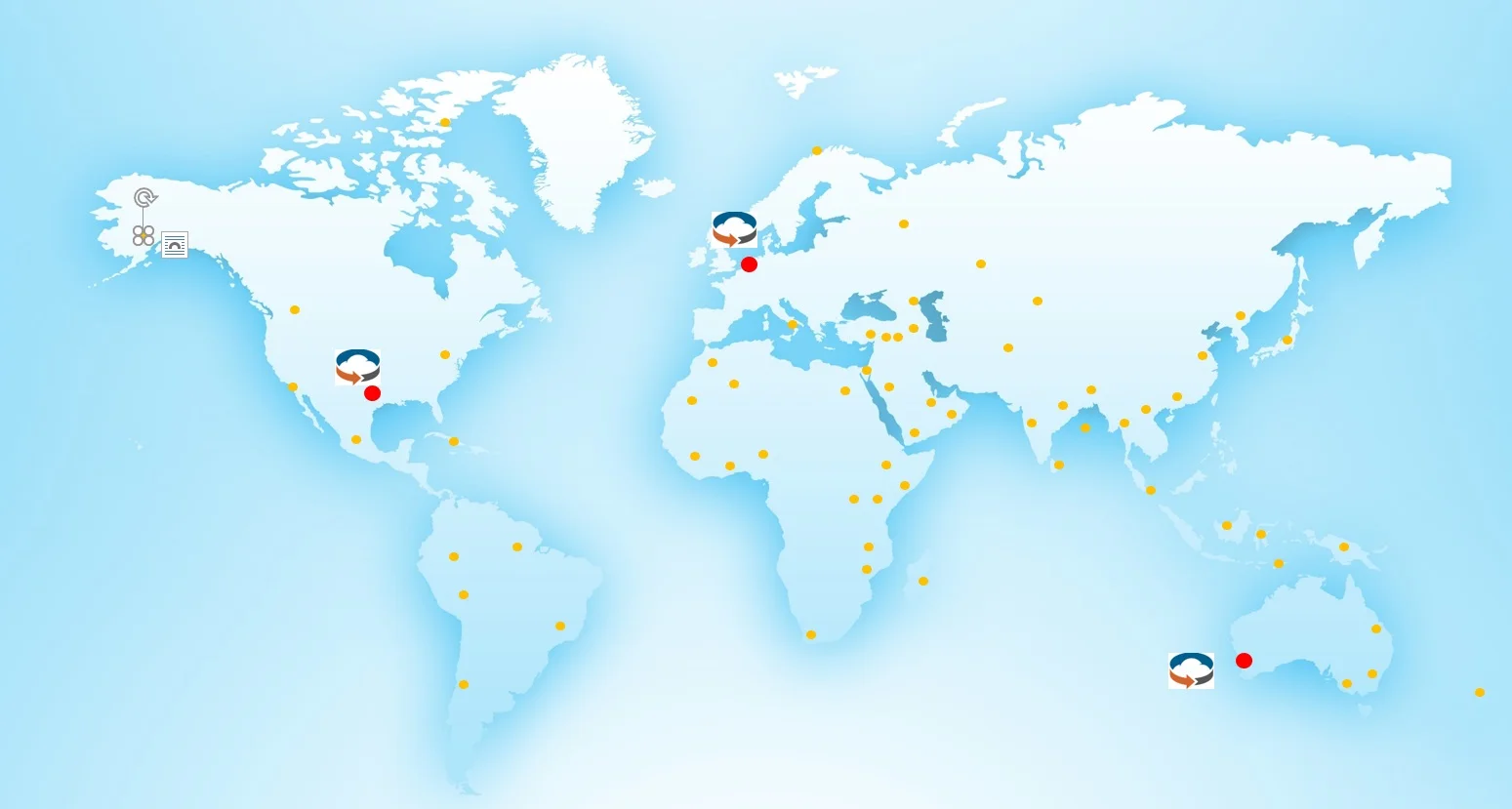 Map detailing global Tape Ark facilities and locations from where data has been liberated