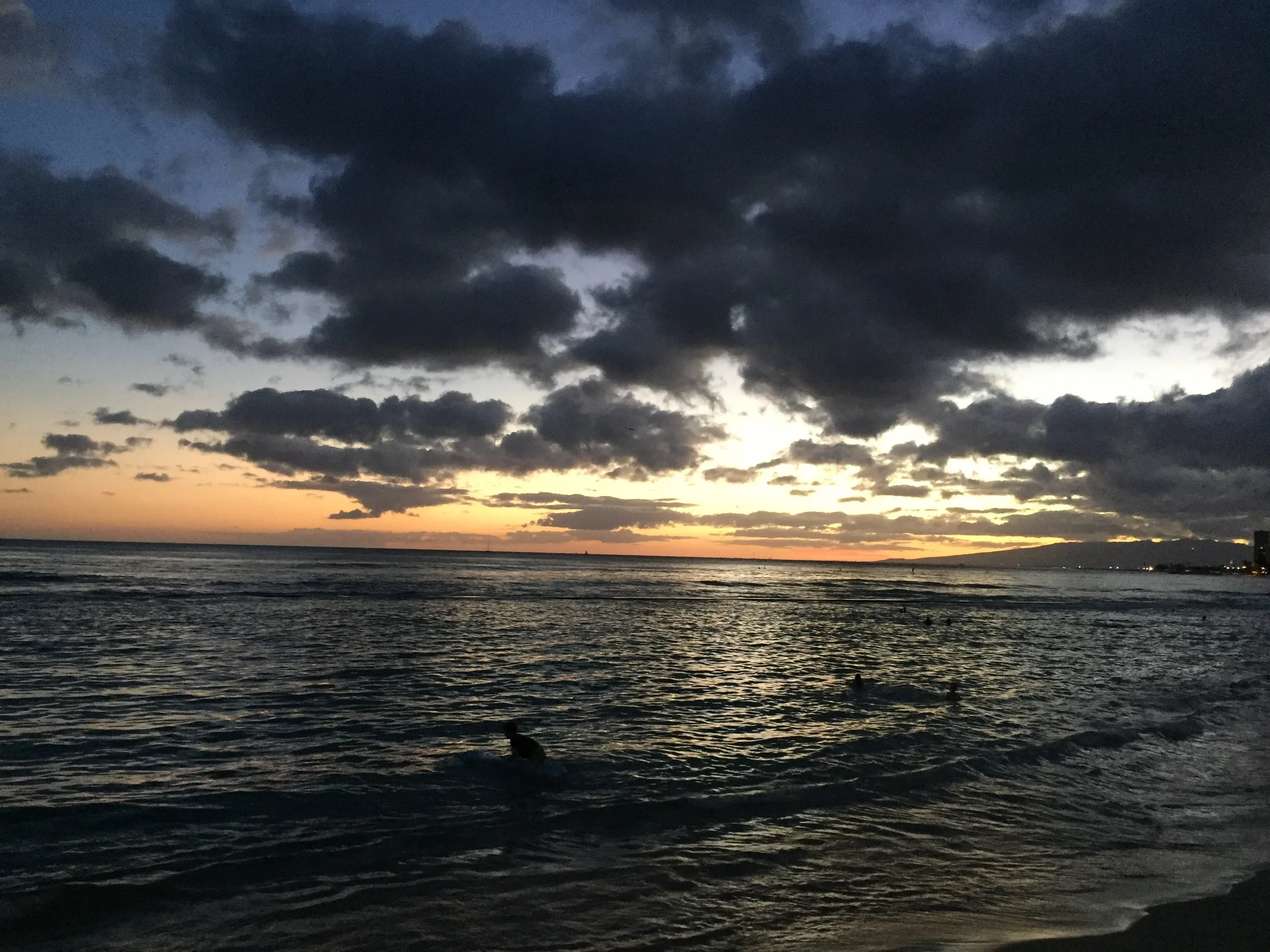 SUNSET AT WAIKIKI BEACH