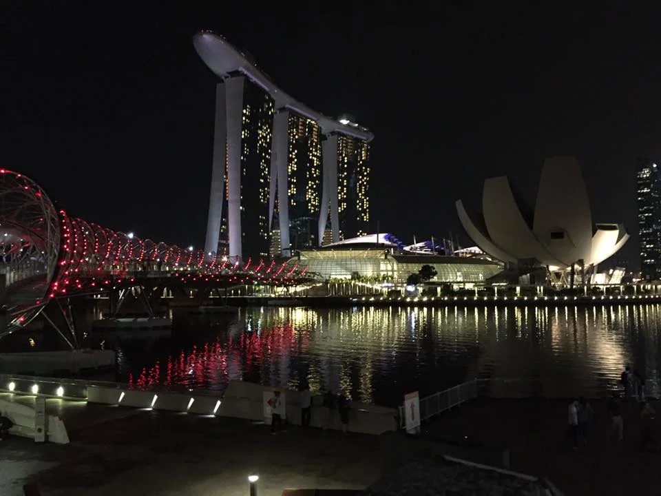 THE MARINA BAY (SANDS) FROM THE HELIX BRIDGE