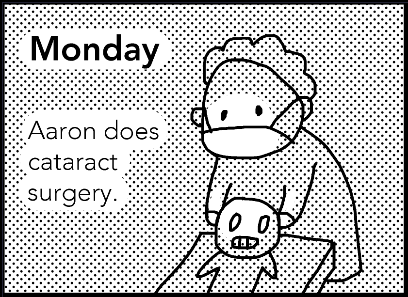 Monday: Aaron does cataract surgery.