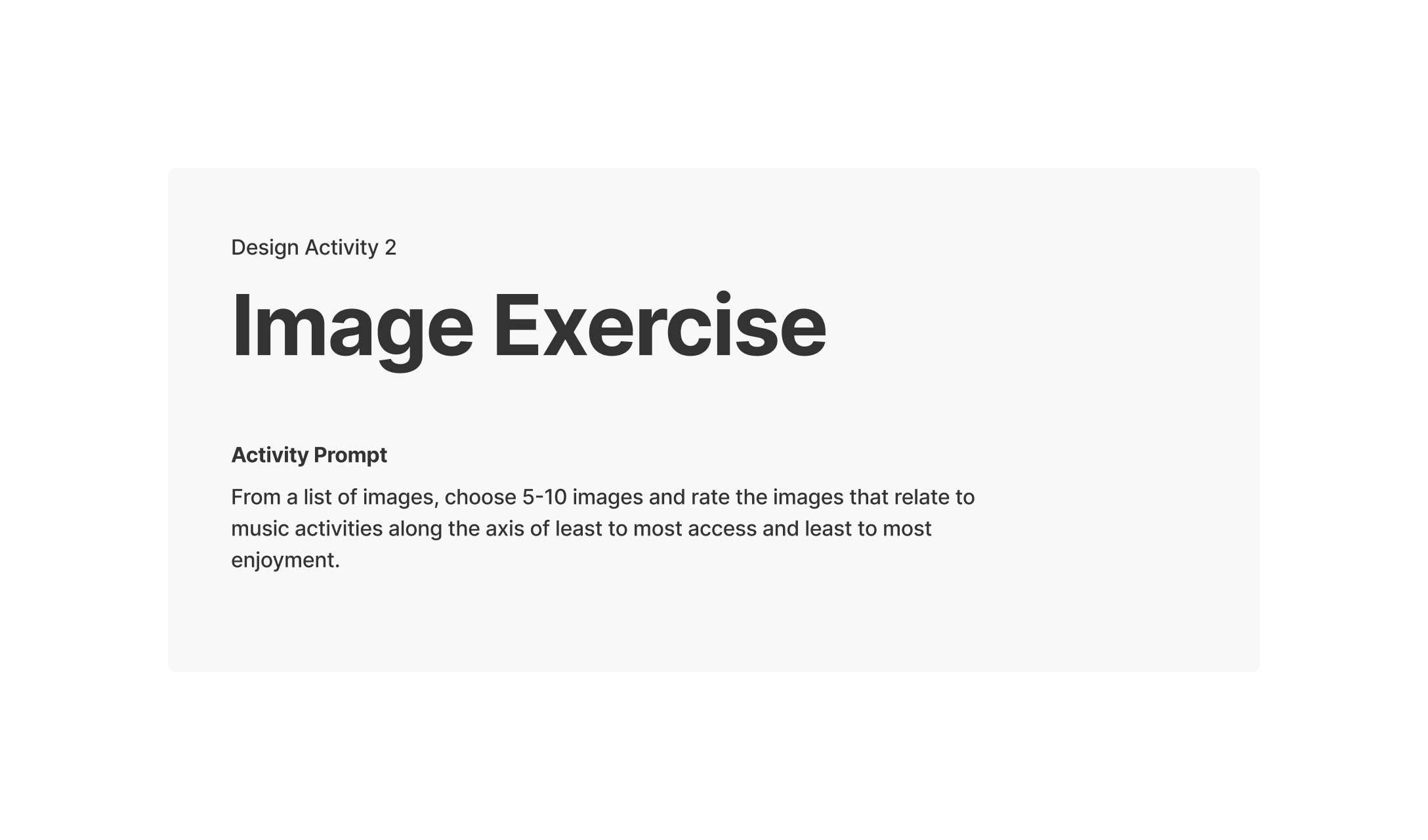 Design Activity 2: Image Exercise