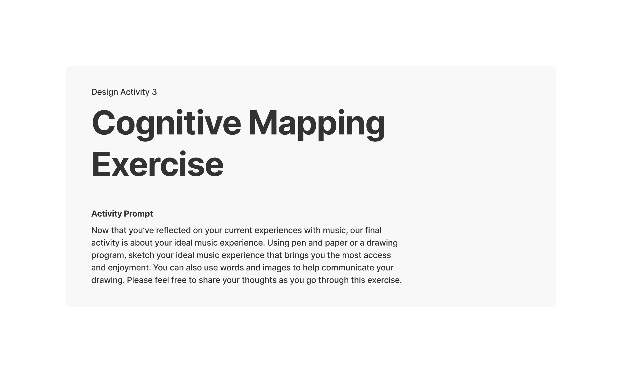 Cognitive Mapping Exercise