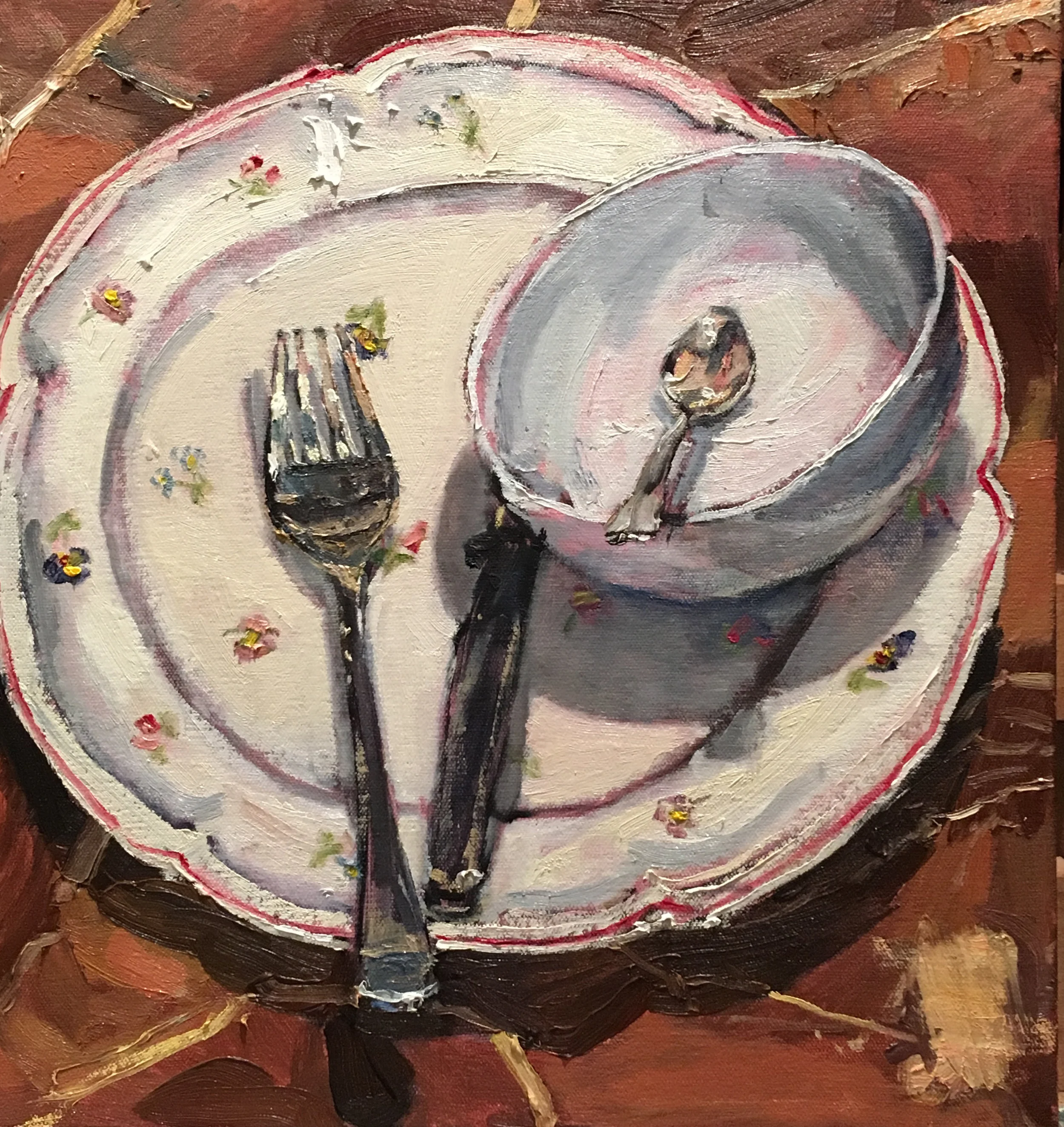 Kitchen Composition (dishes, spoon and fork)