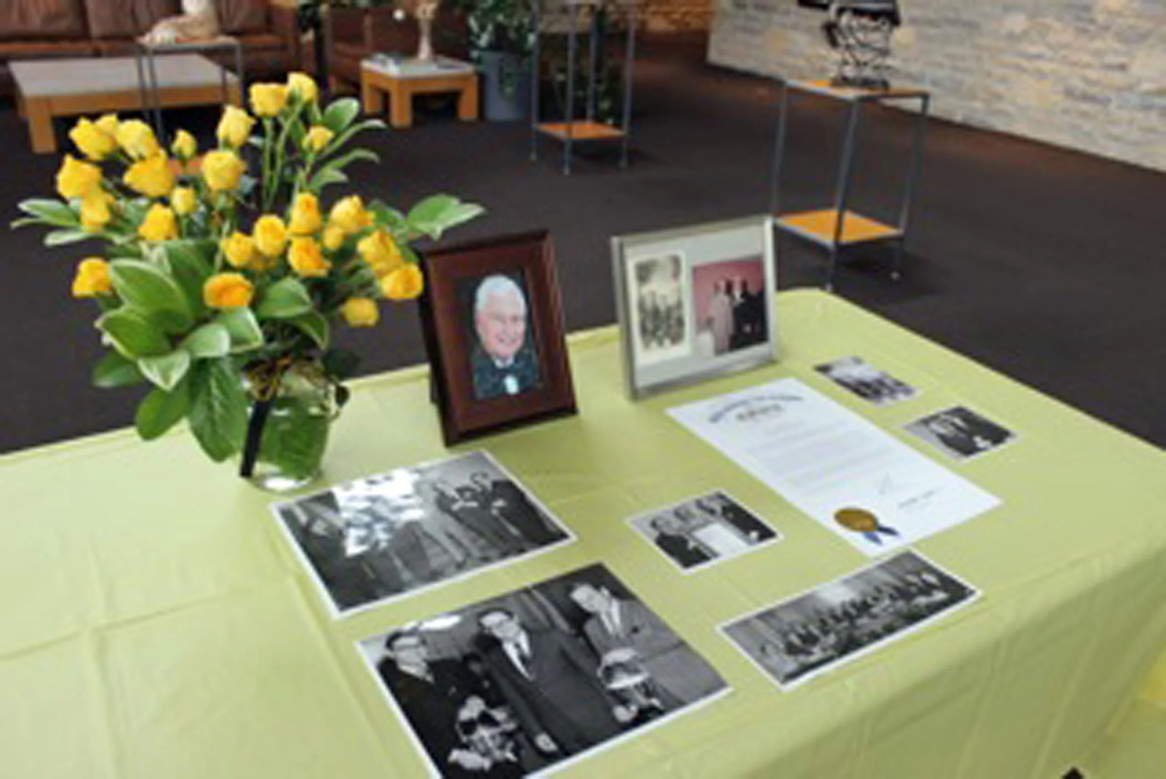 The 2017 inductee - John W. Dunkel. This is part of the display at the 2017 induction ceremony.