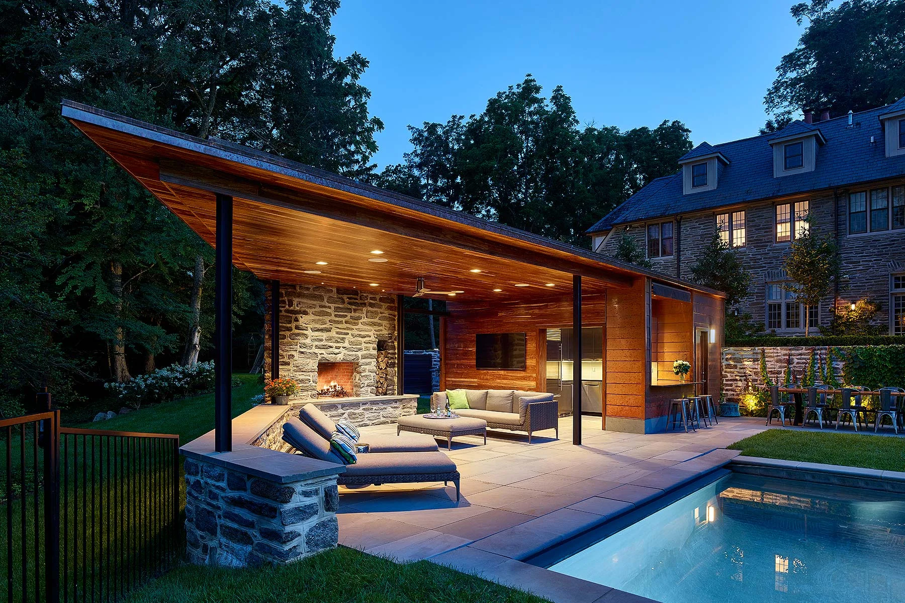 Private Pool House Wyant Architecture Villanova, PA