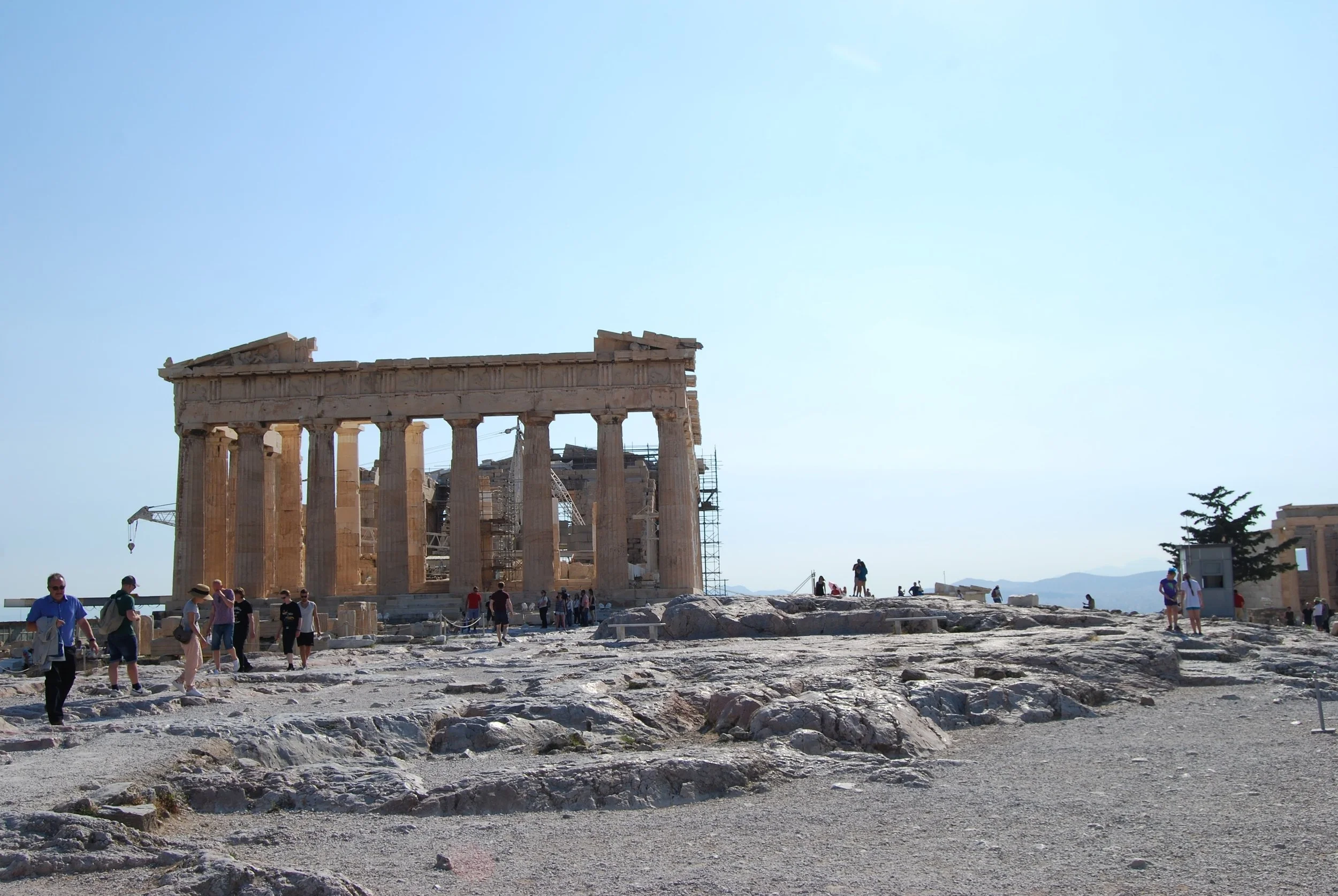 Notice the very uneven ground and the complete lack of shade anywhere around. This leads to #2 on the things not to do in Athens......