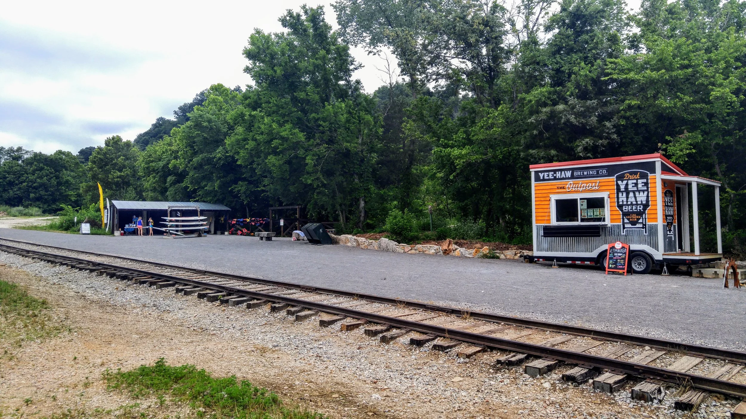 The rental shop and Yee- Haw truck at Mead's Quarry