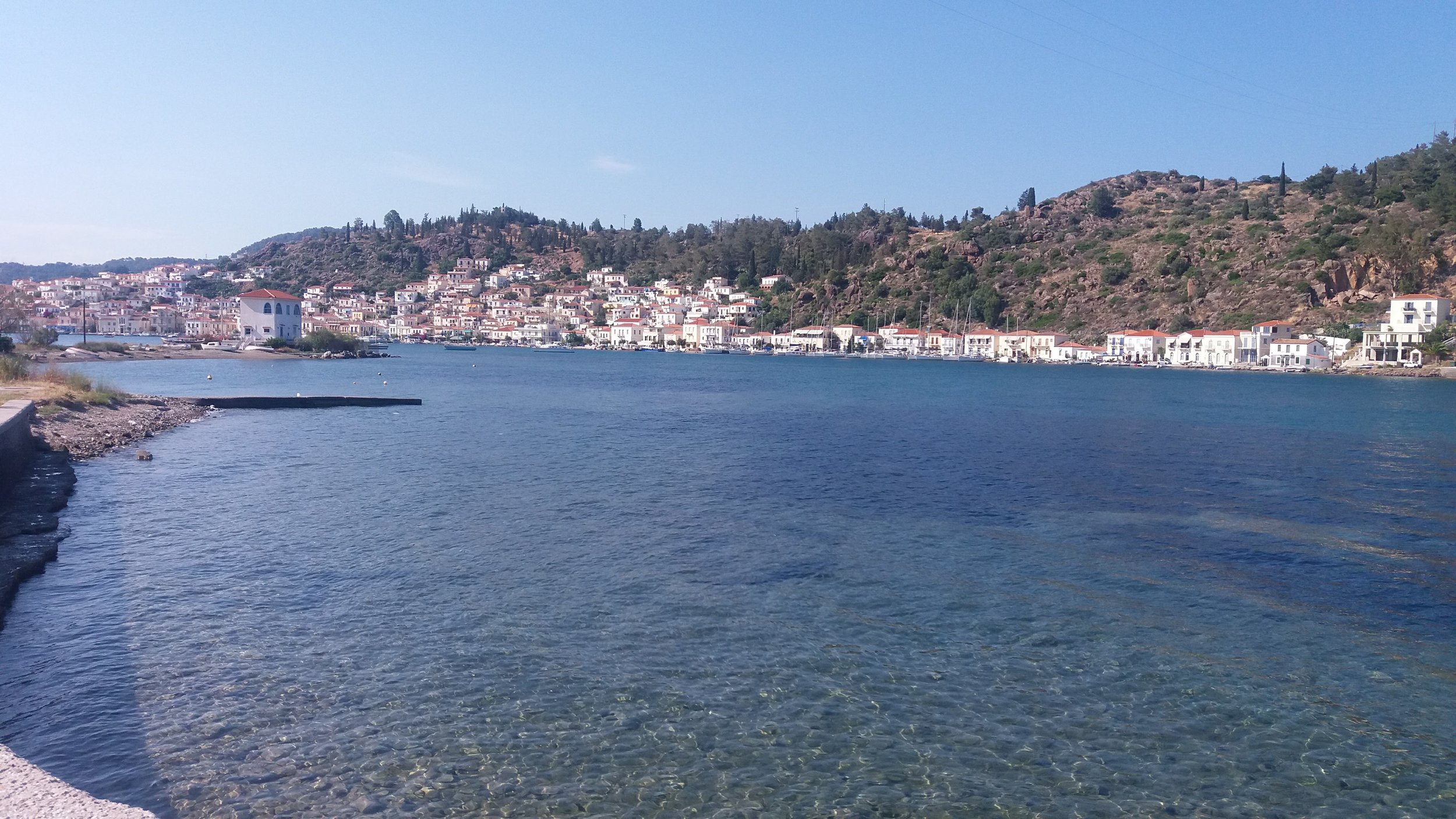 Looking at the island of Poros from the mainland. This is a very short ferry ride. 