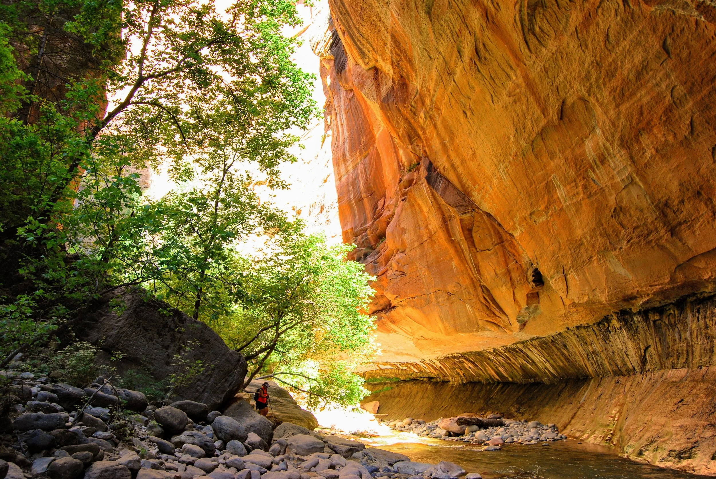One of the only sections of the trail where you can walk out of the water.