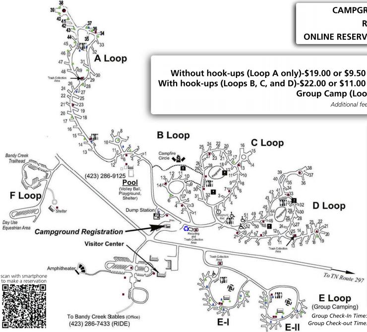 Bandy Creek Campground Map